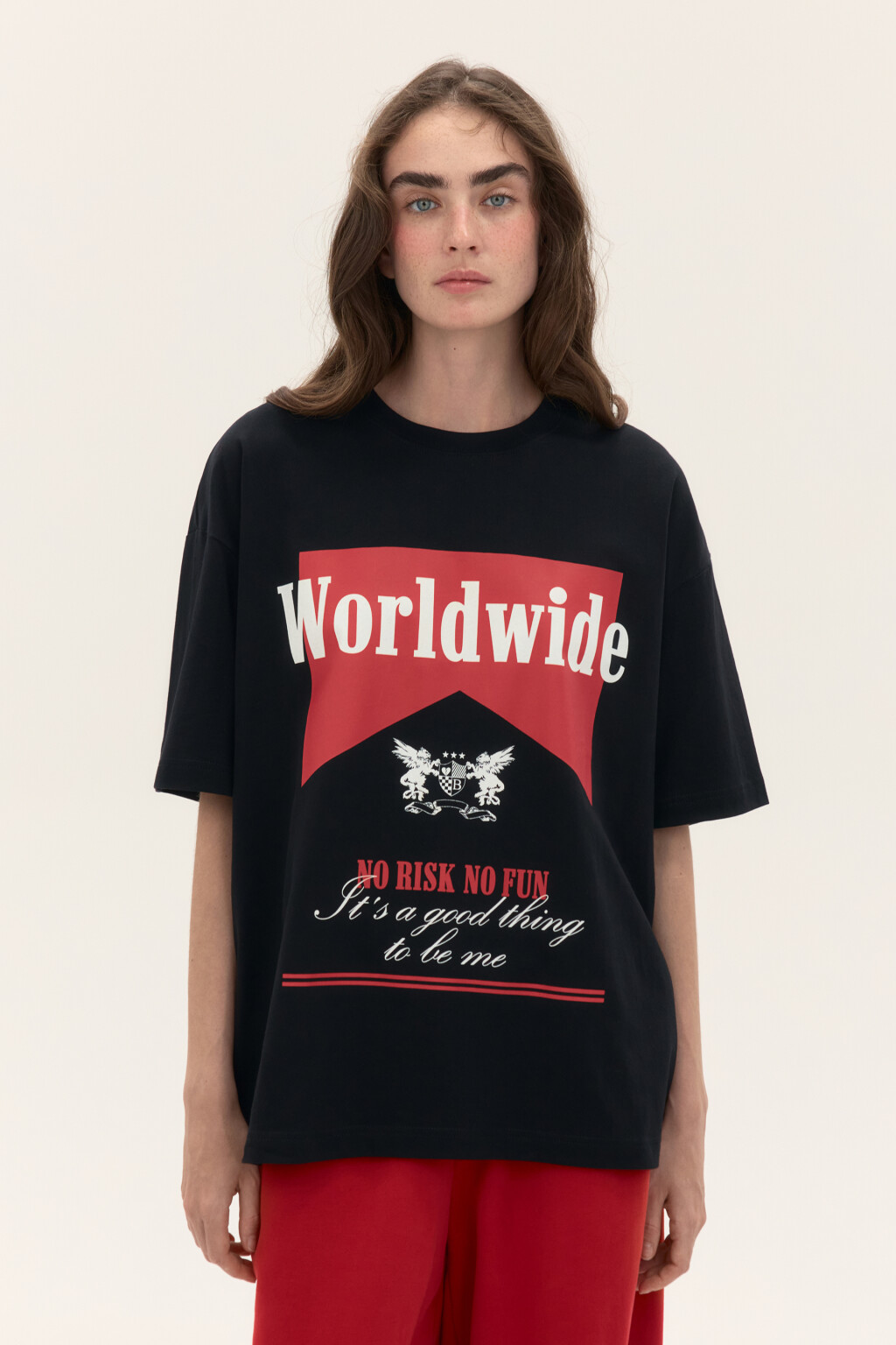 Футболка oversize с принтом - цвет черный - 2