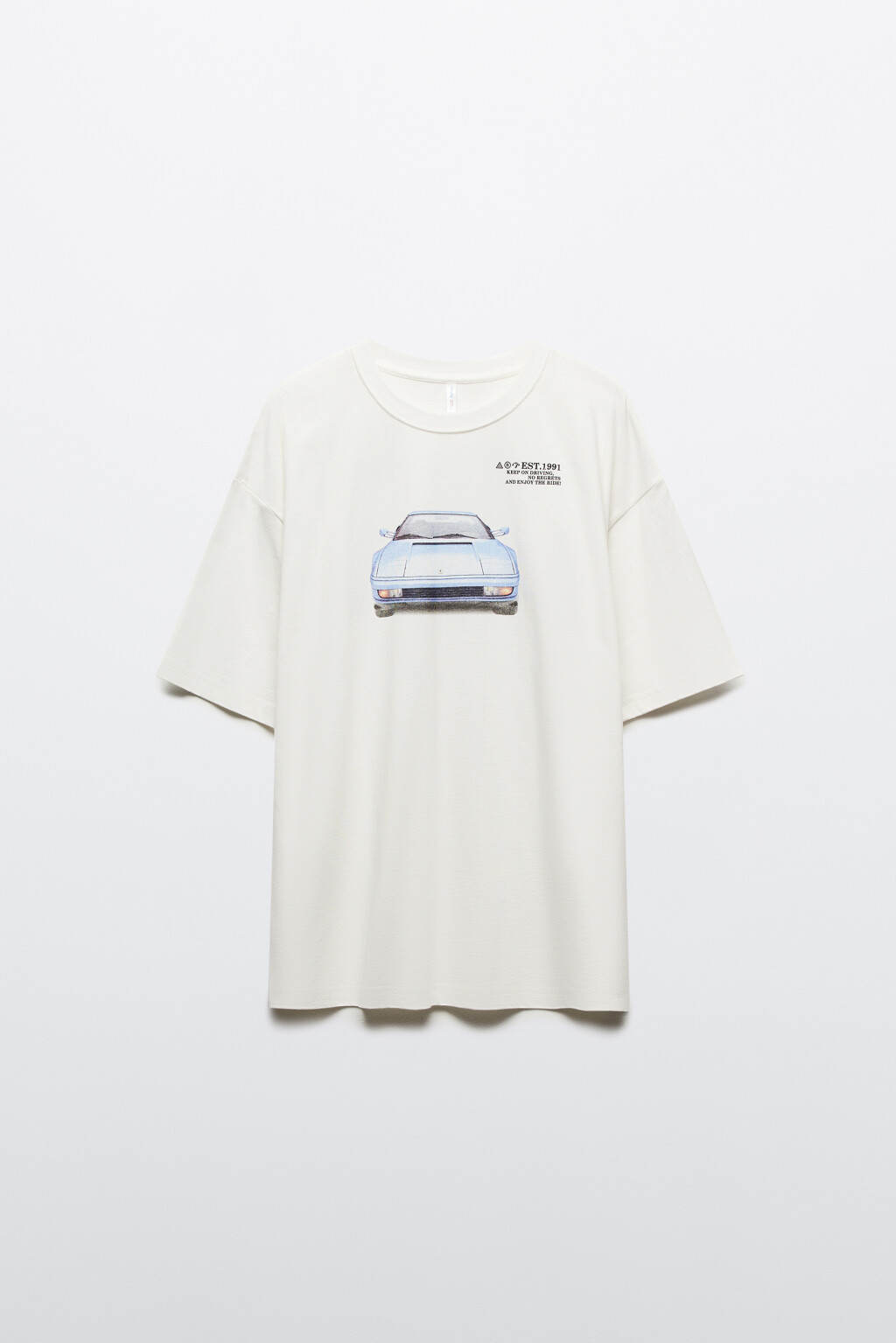 Футболка oversize с принтом - цвет белый - 7