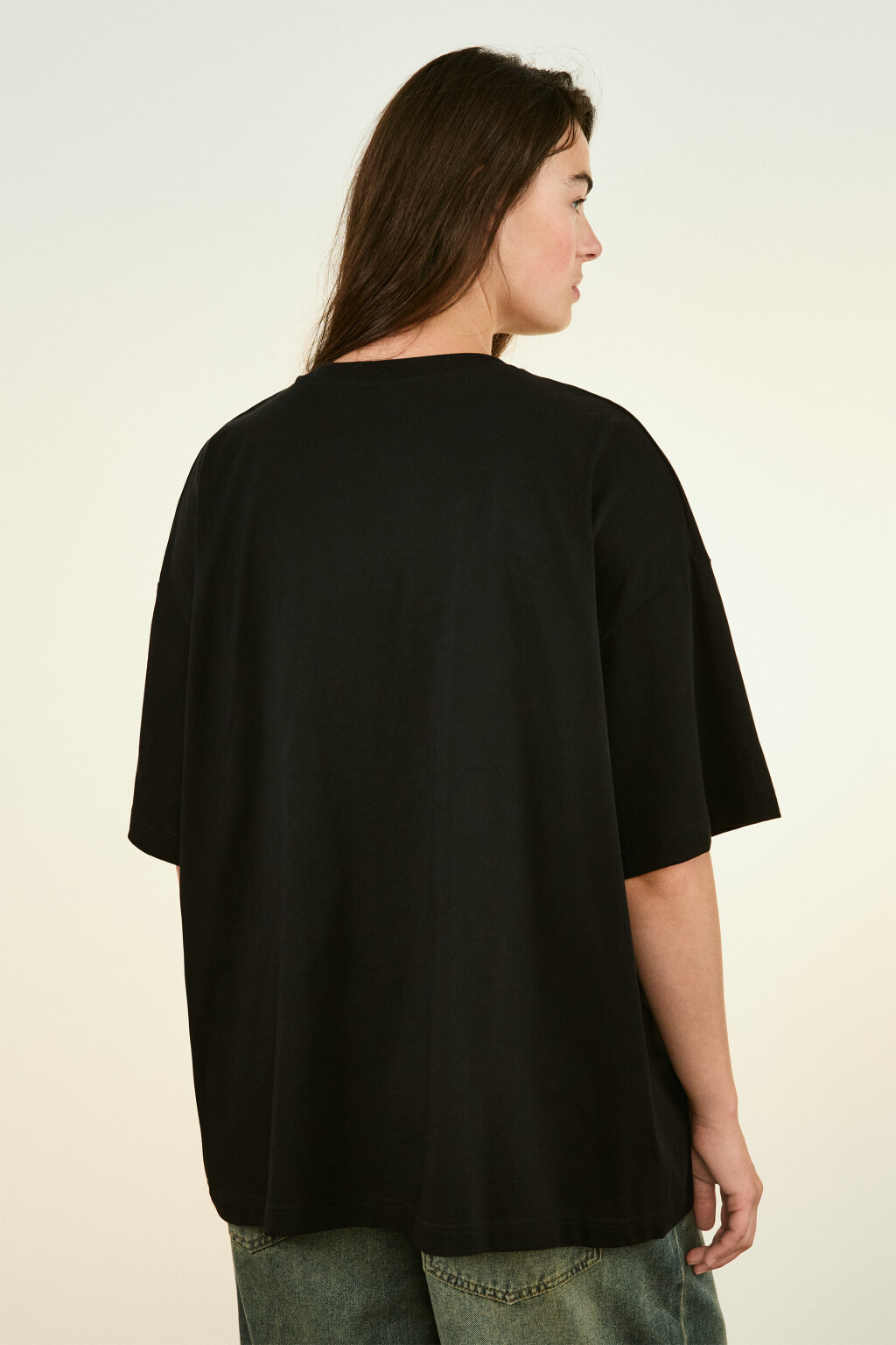 Футболка oversize с принтом - цвет черный - 3