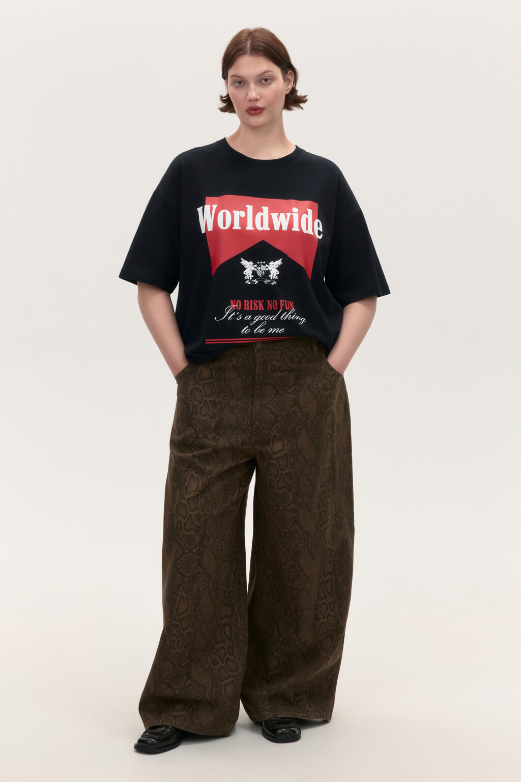 Футболка oversize с принтом - цвет черный - 4