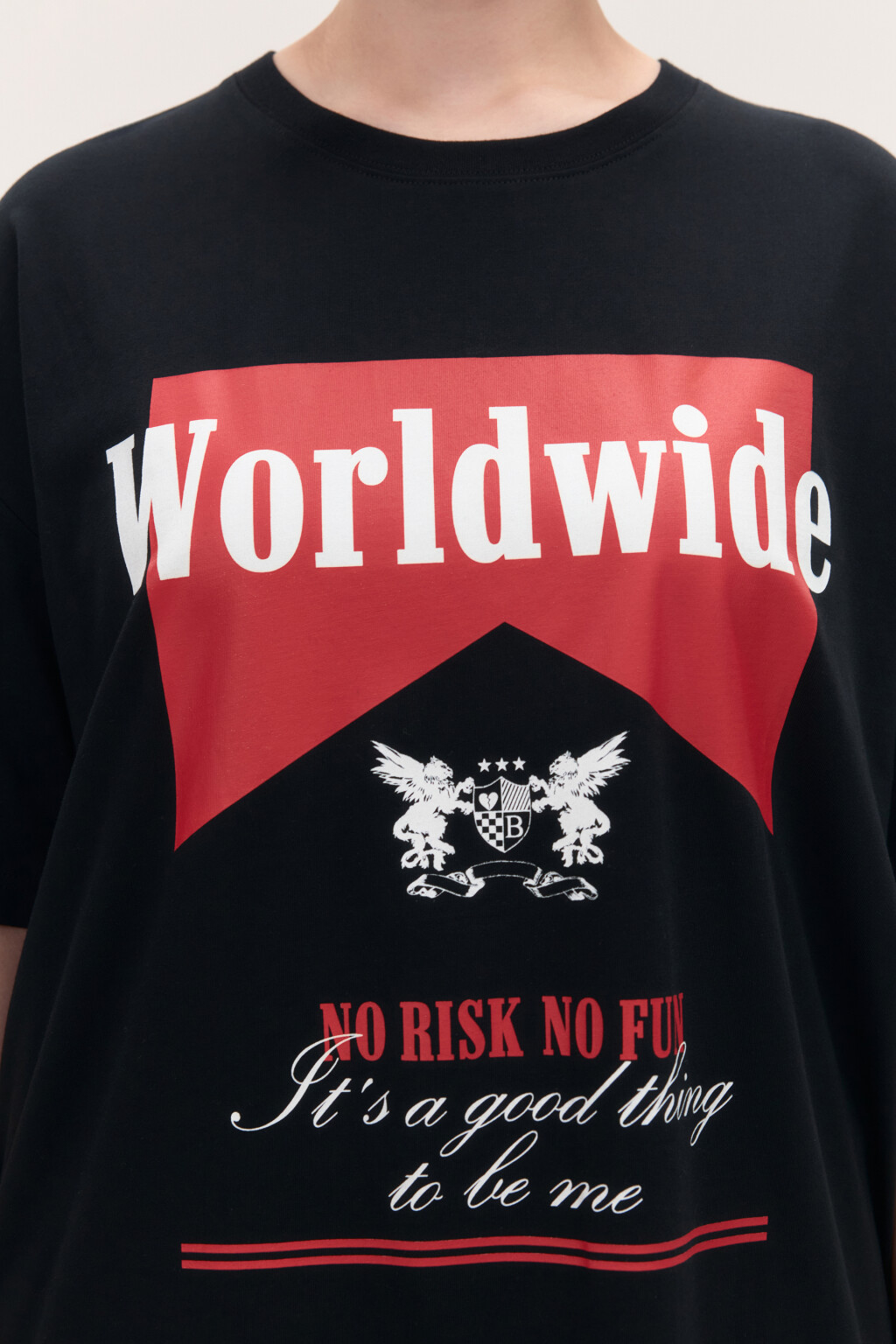 Футболка oversize с принтом - цвет черный - 6