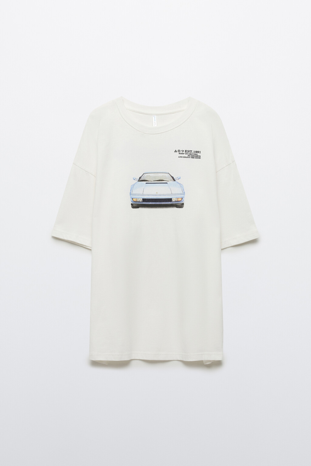 Футболка oversize с принтом - цвет белый - 8