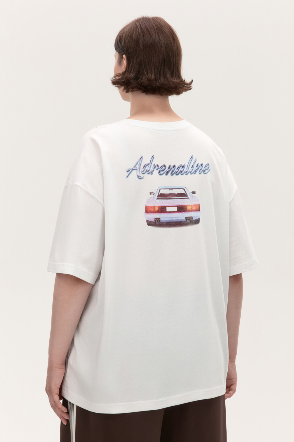Футболка oversize с принтом - цвет белый - 4