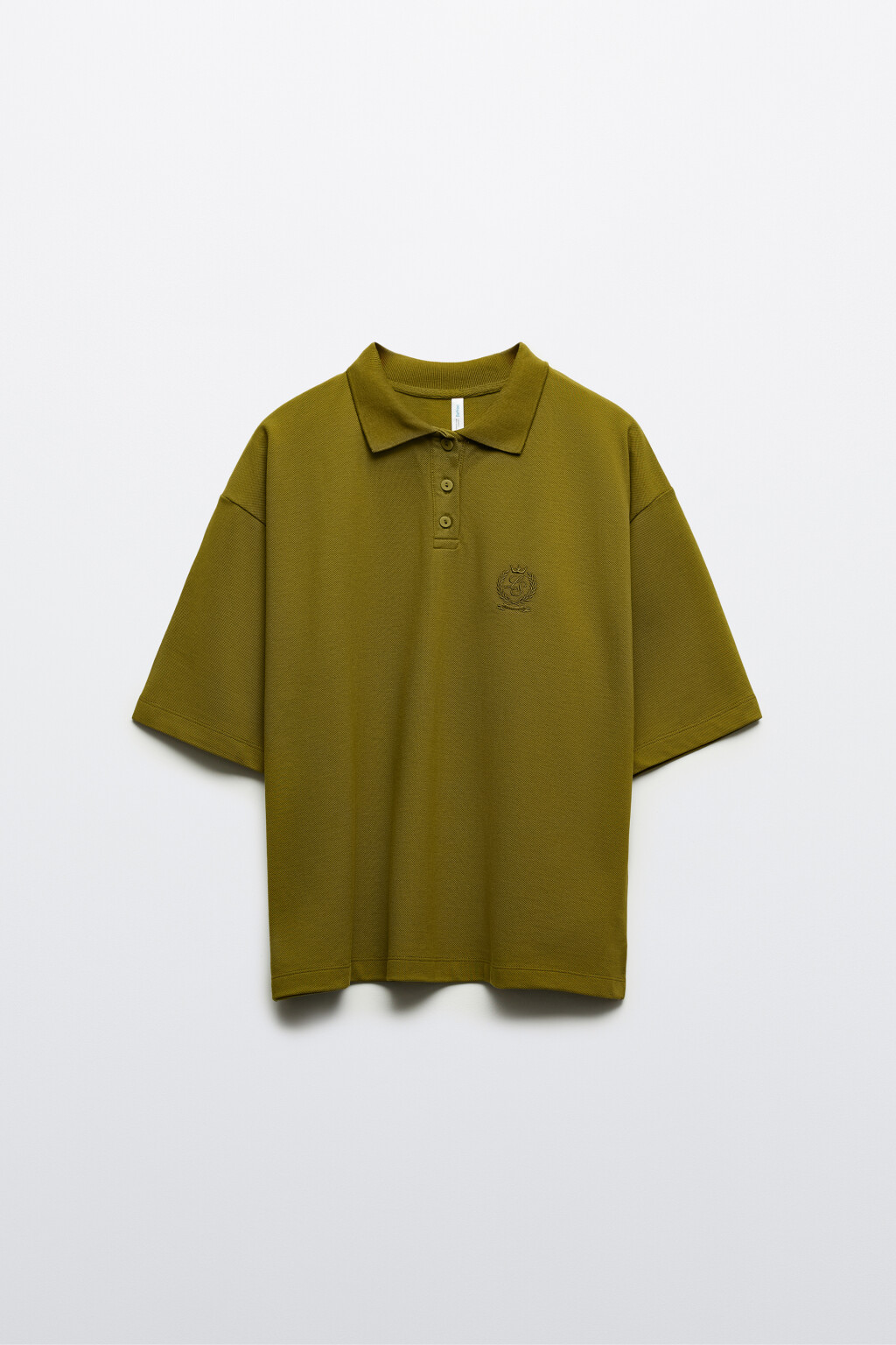 Футболка-поло с вышивкой - цвет зеленый - 7