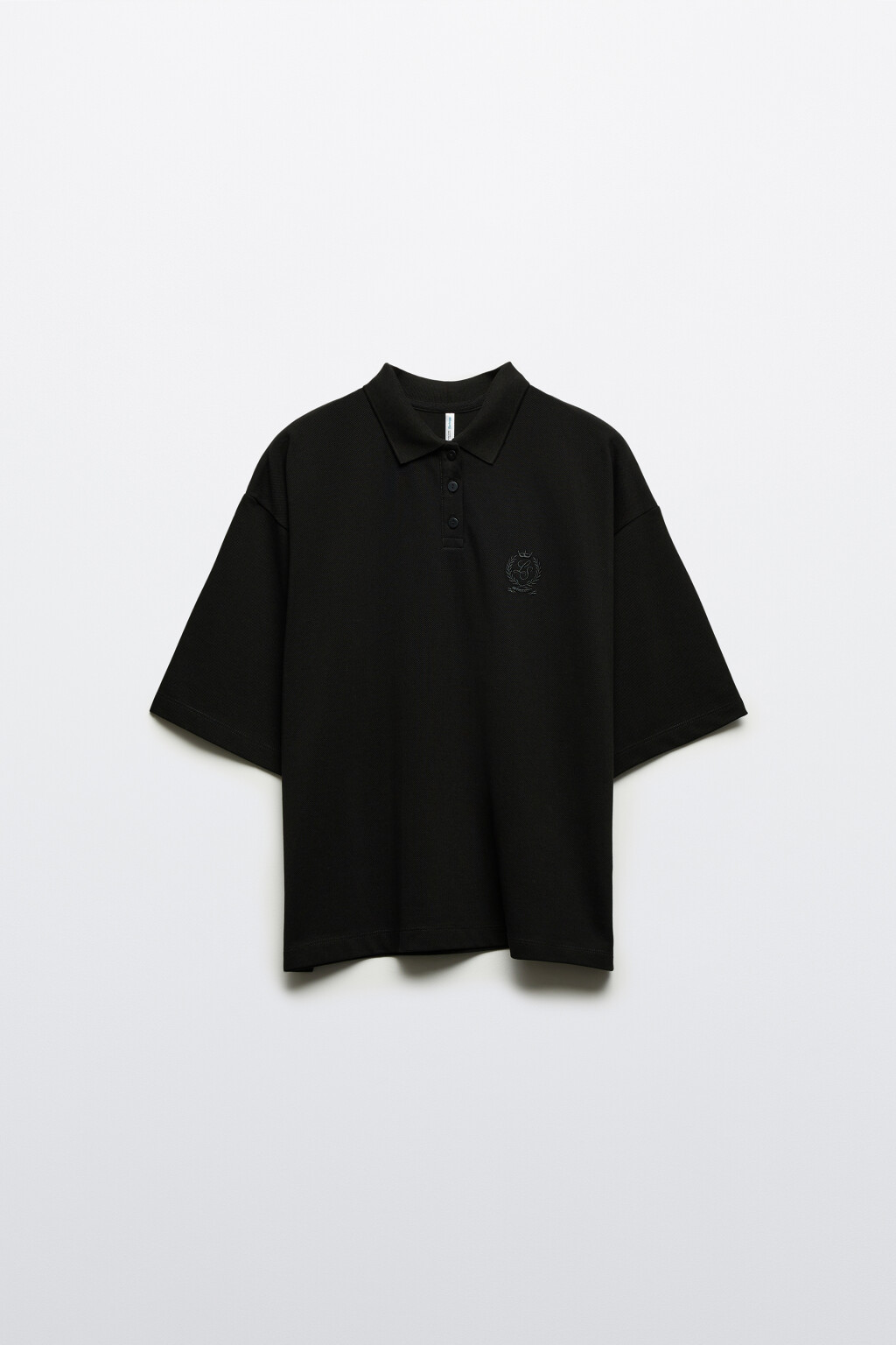 Футболка-поло с вышивкой - цвет черный - 8