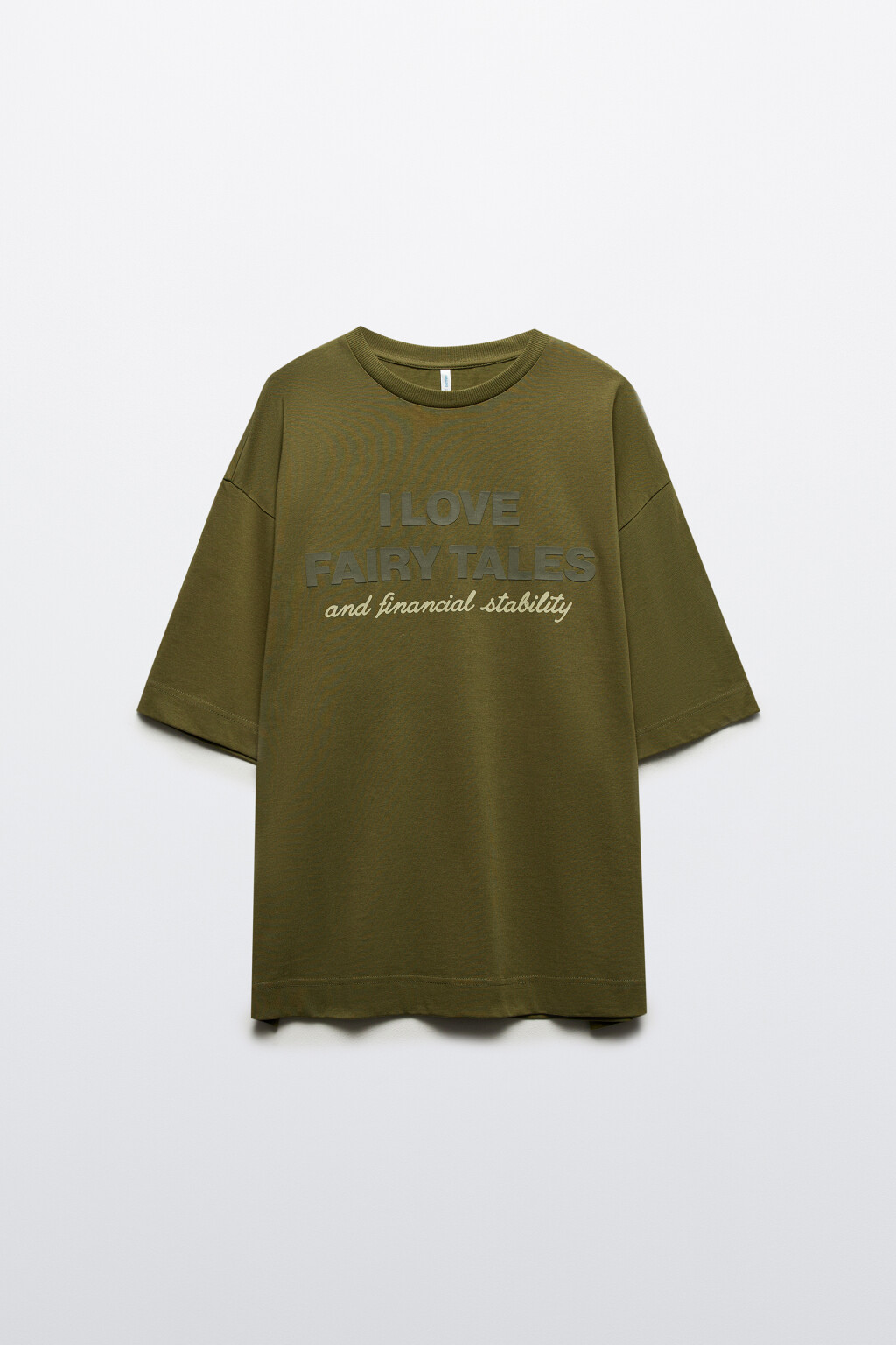 Футболка oversize с принтом - цвет зеленый - 8
