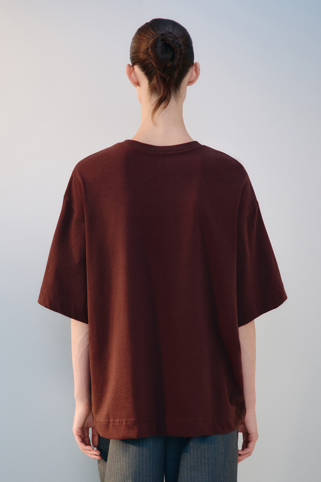 Футболка oversize с принтом - цвет коричневый - 3