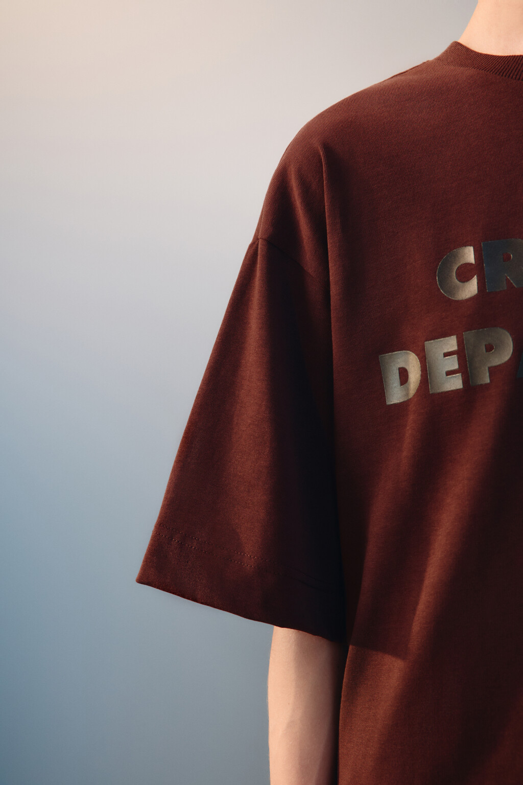 Футболка oversize с принтом - цвет коричневый - 6