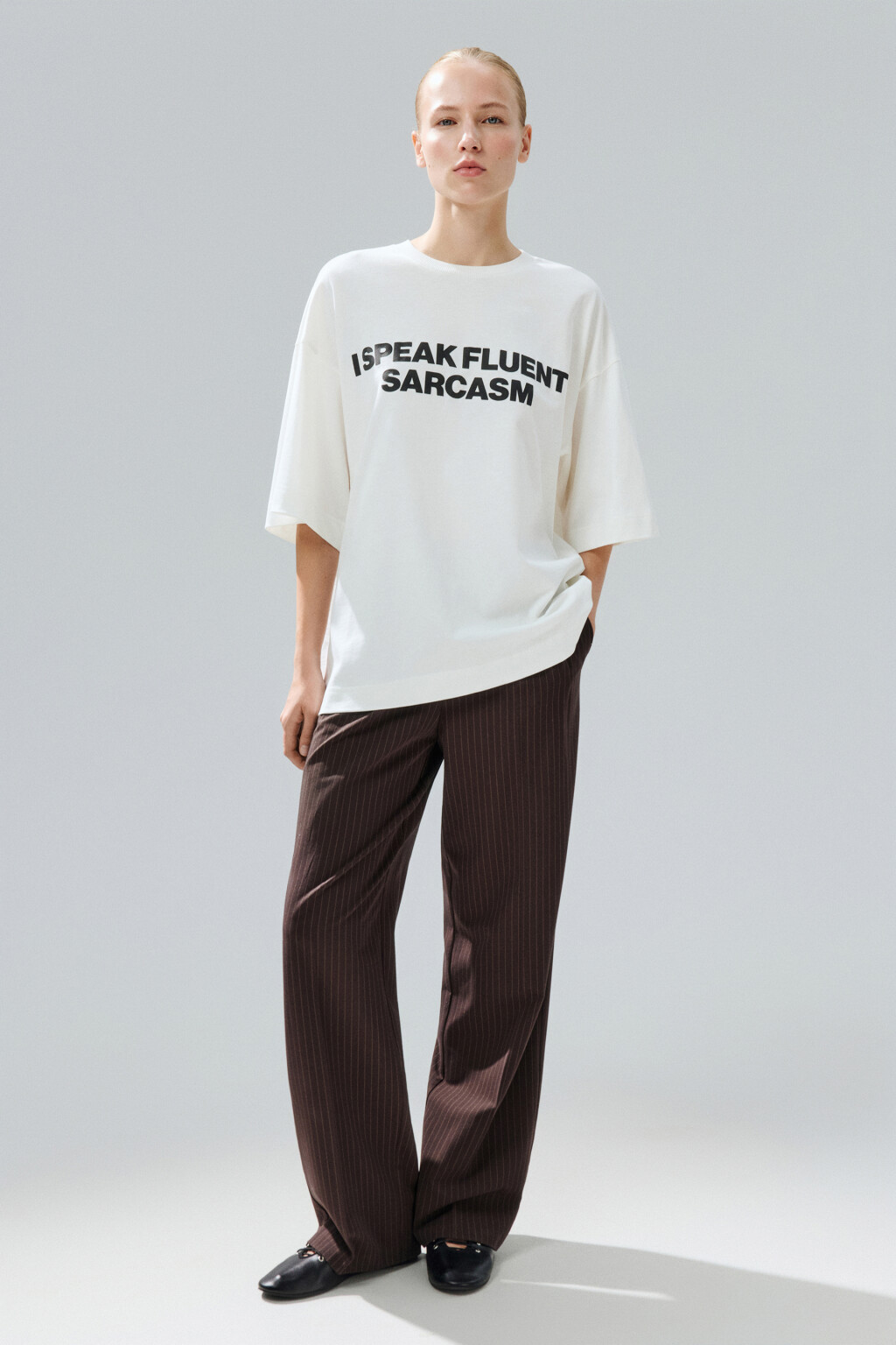 Футболка oversize с принтом - цвет белый - 5