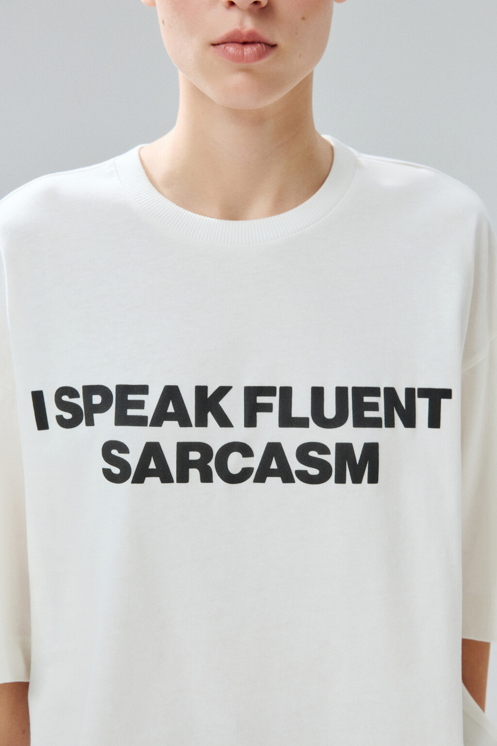 Футболка oversize с принтом - цвет белый - 6