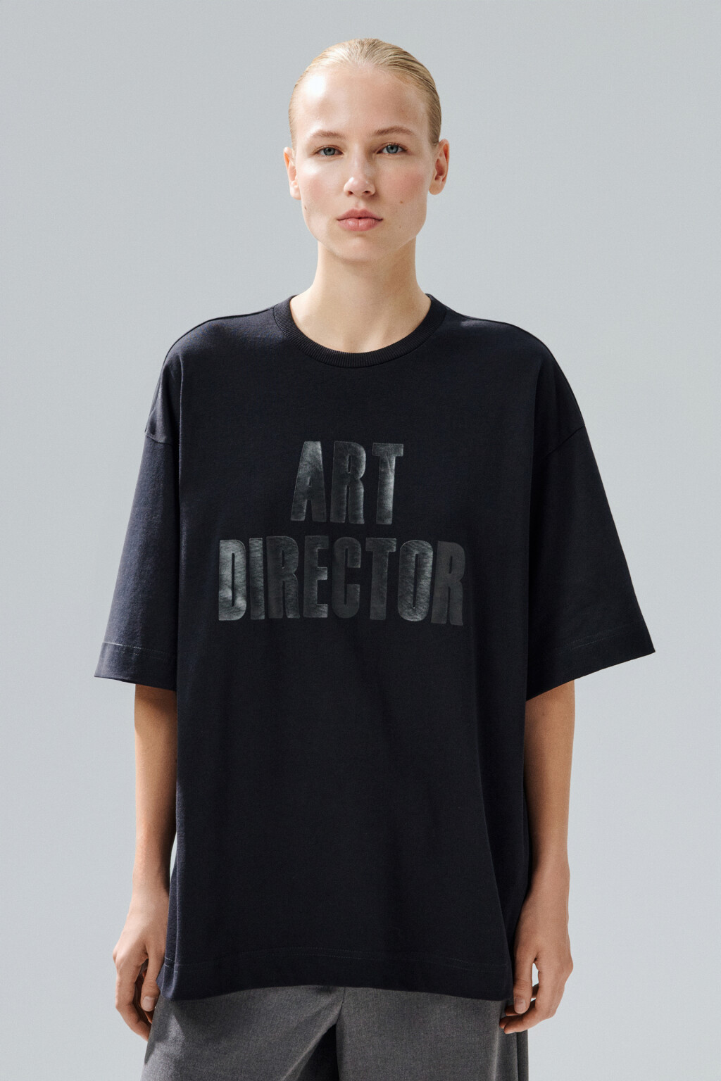 Футболка oversize с принтом - цвет черный - 3