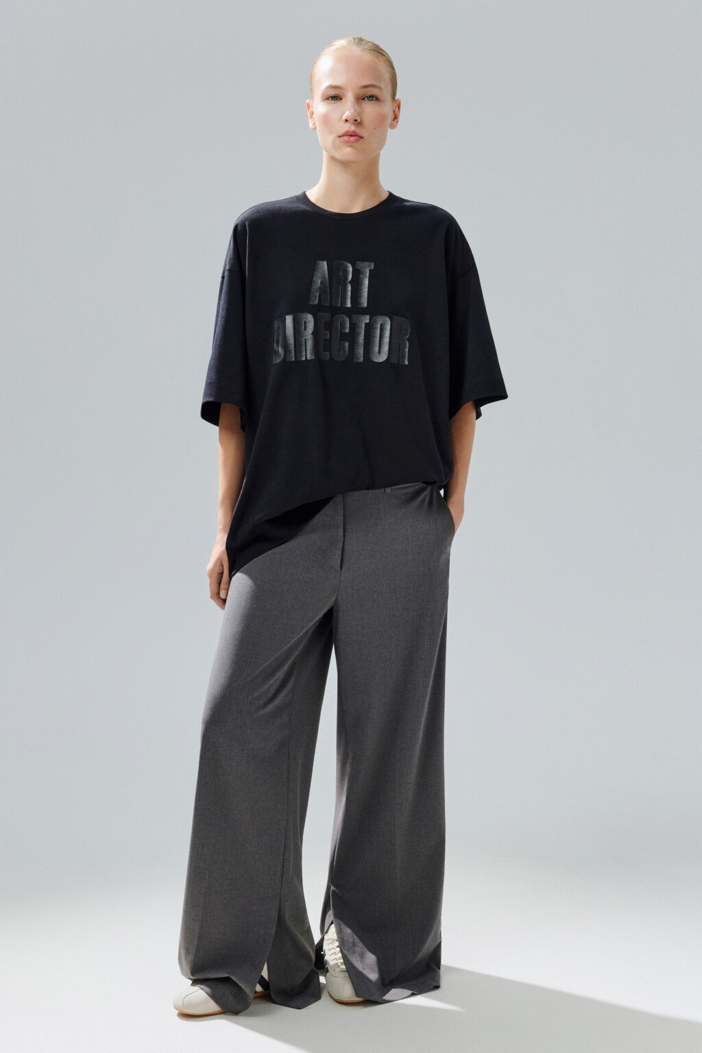 Футболка oversize с принтом - цвет черный - 5