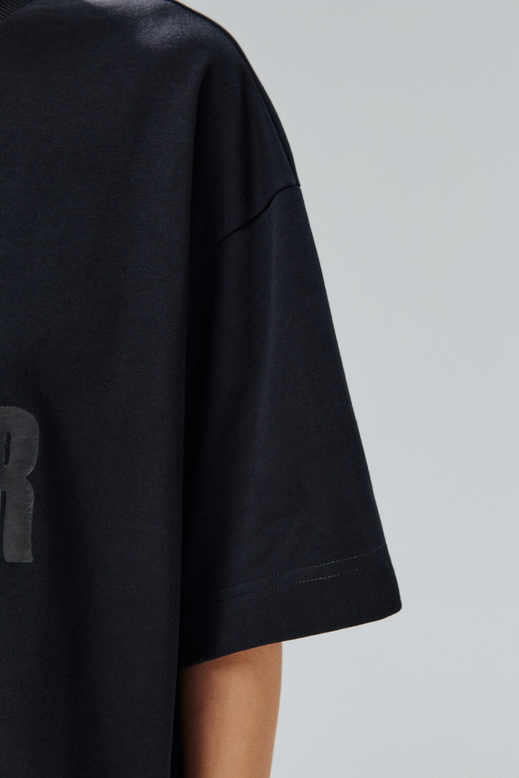 Футболка oversize с принтом - цвет черный - 7