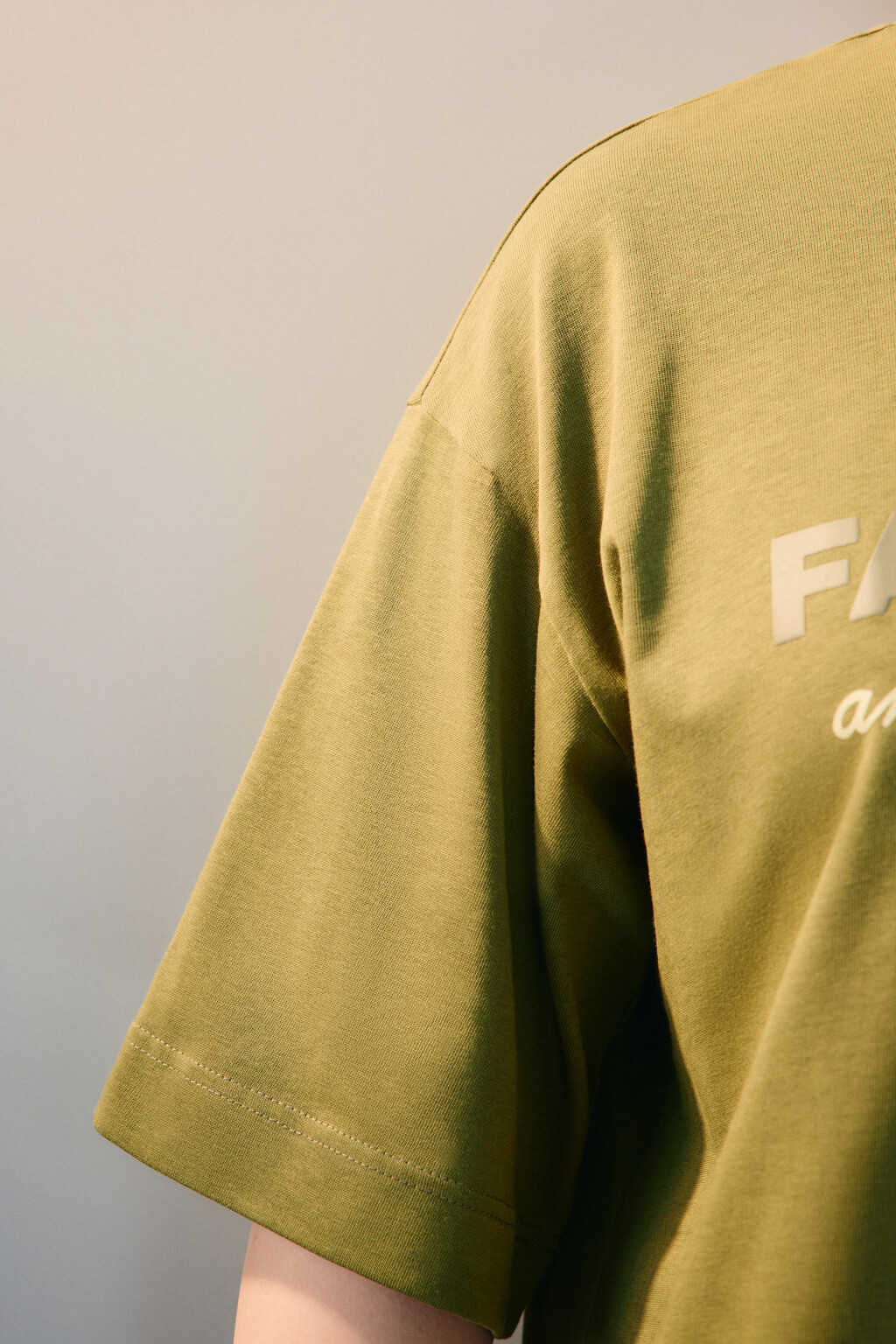 Футболка oversize с принтом - цвет зеленый - 6