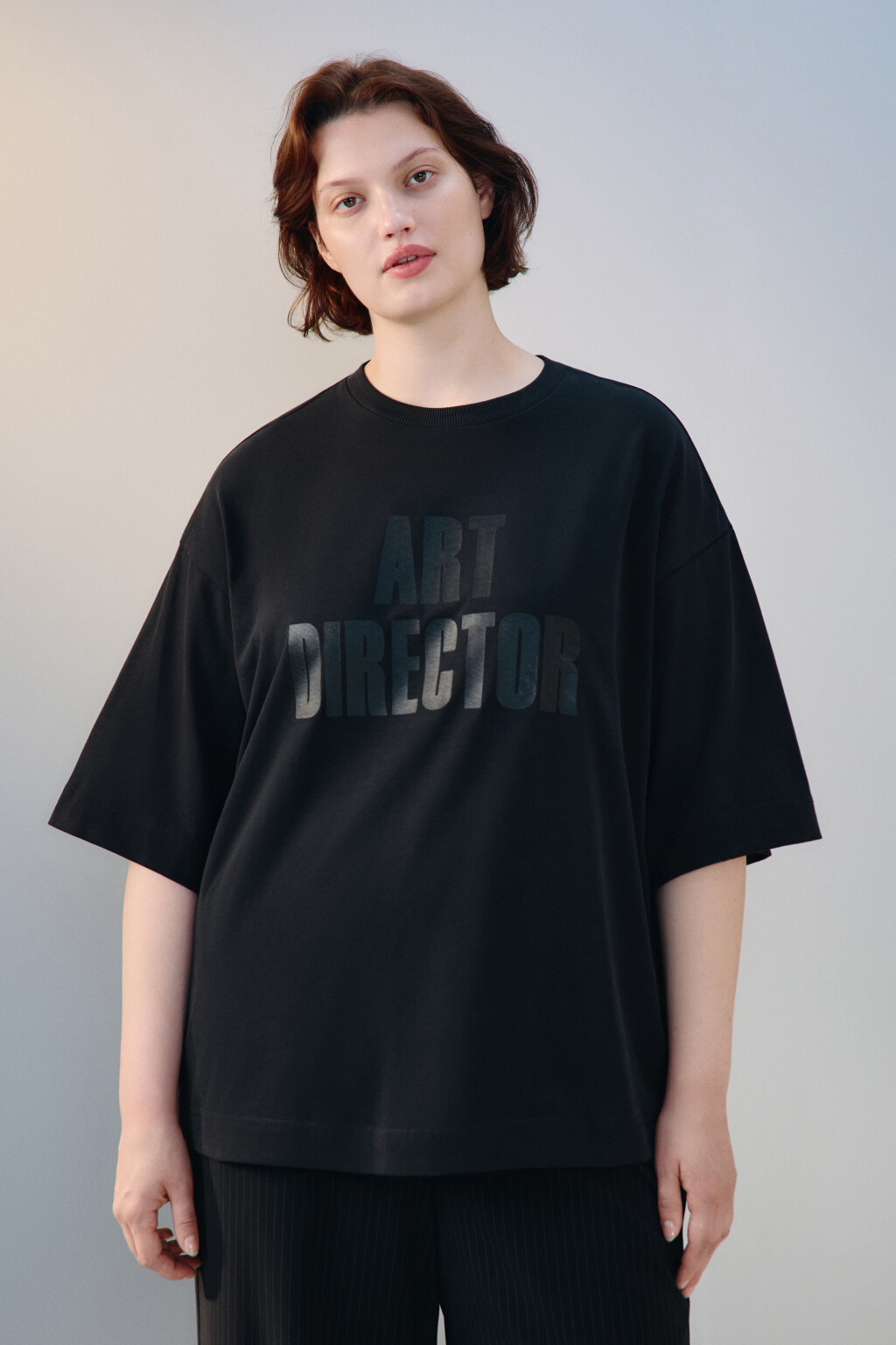 Футболка oversize с принтом - цвет черный - 2