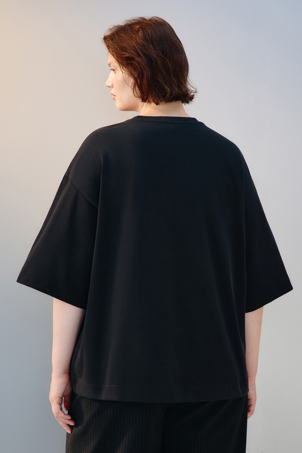 Футболка oversize с принтом - цвет черный - 3