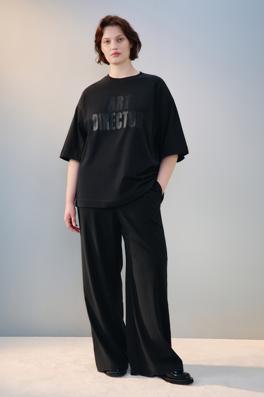 Футболка oversize с принтом - цвет черный - 4