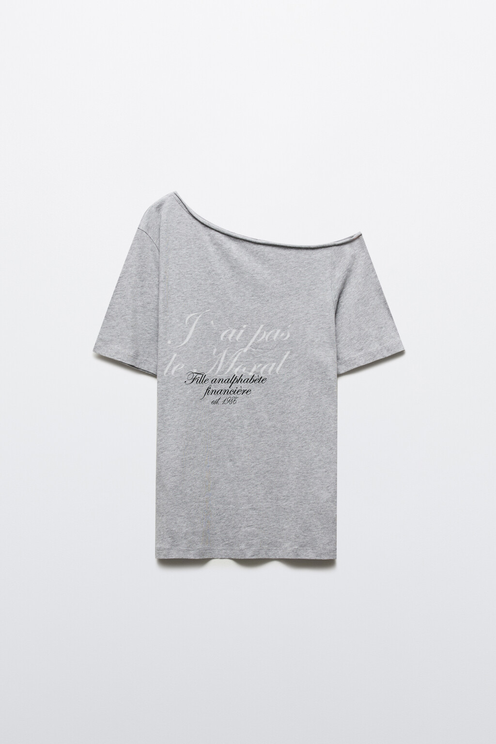 Футболка-топ с открытым плечом - цвет серый - 7