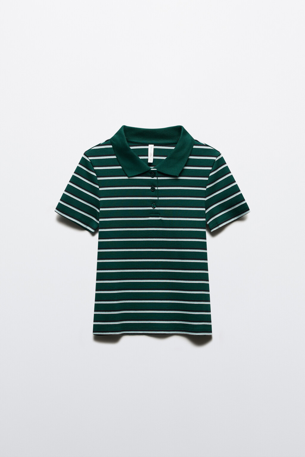 Футболка-поло в полоску - цвет зеленый - 7