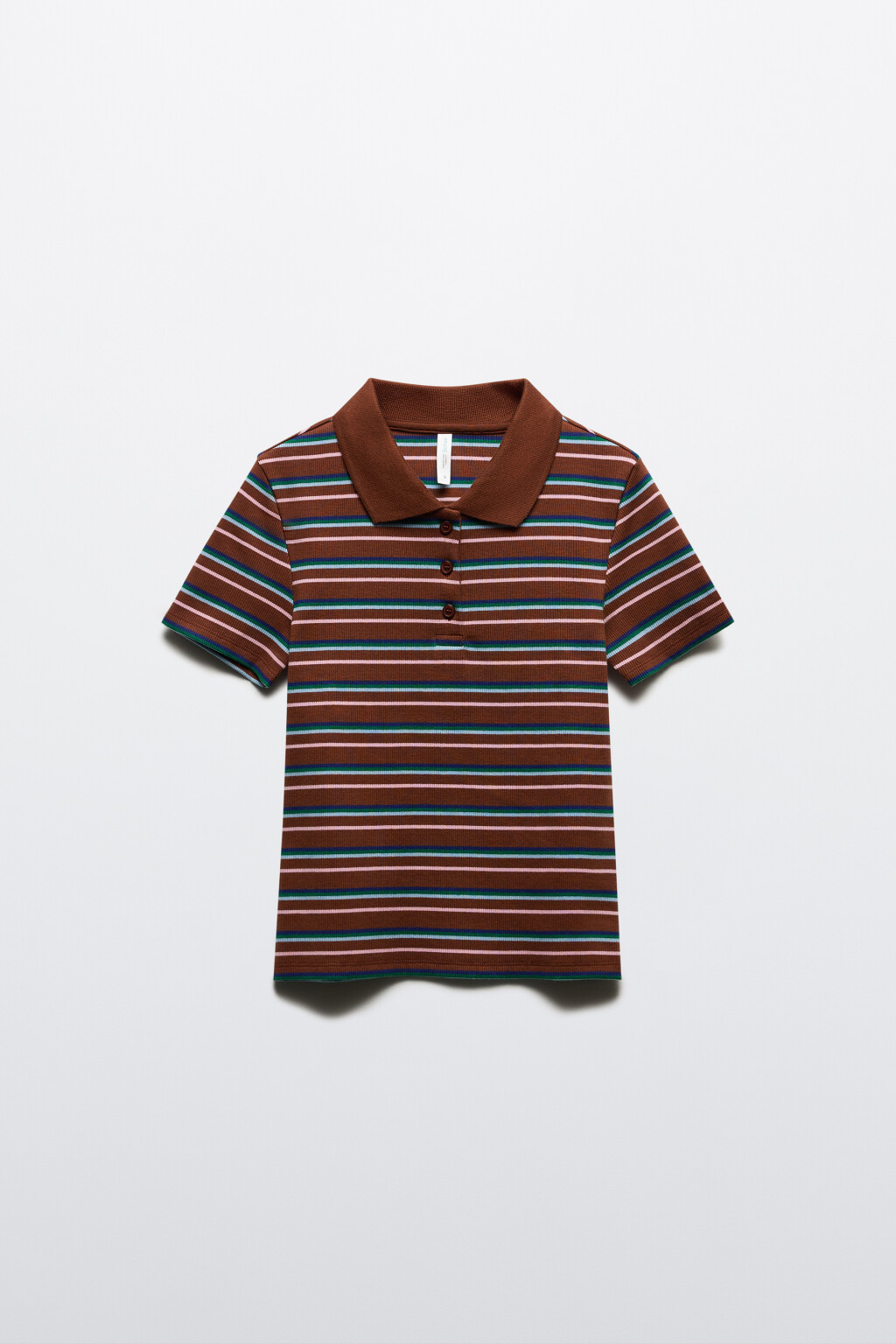 Футболка-поло в полоску - цвет коричневый - 8