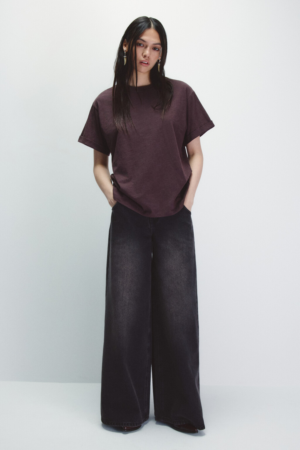 Футболка из тонкого трикотажа - цвет фиолетовый - 4