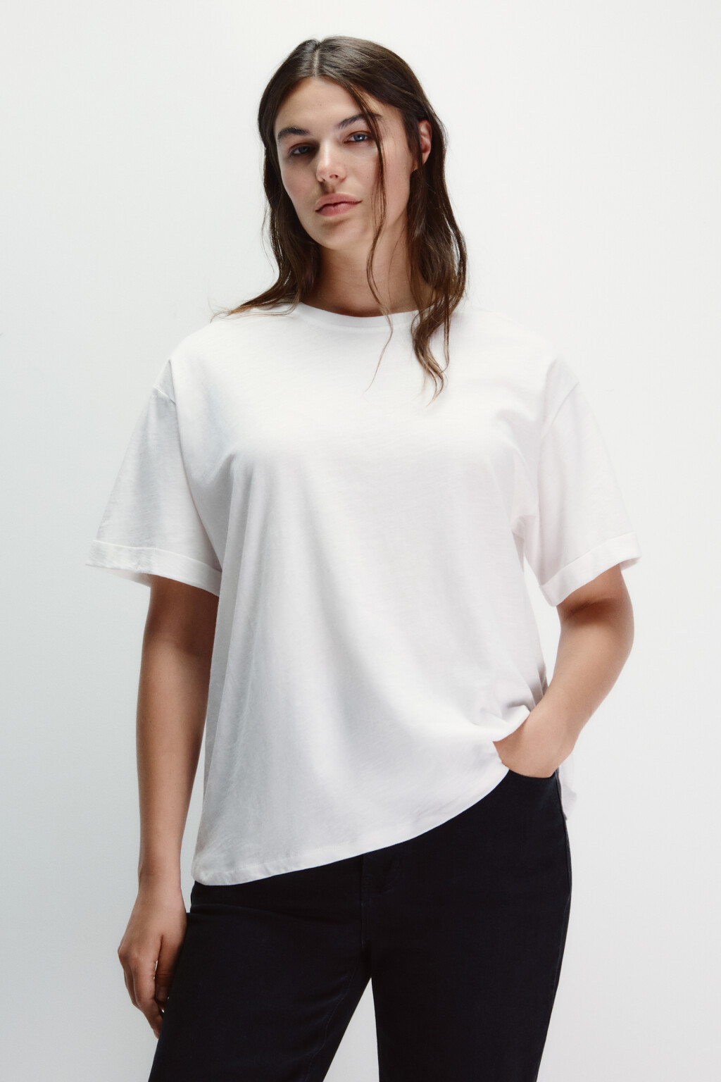 Футболка из тонкого трикотажа - цвет белый - 2