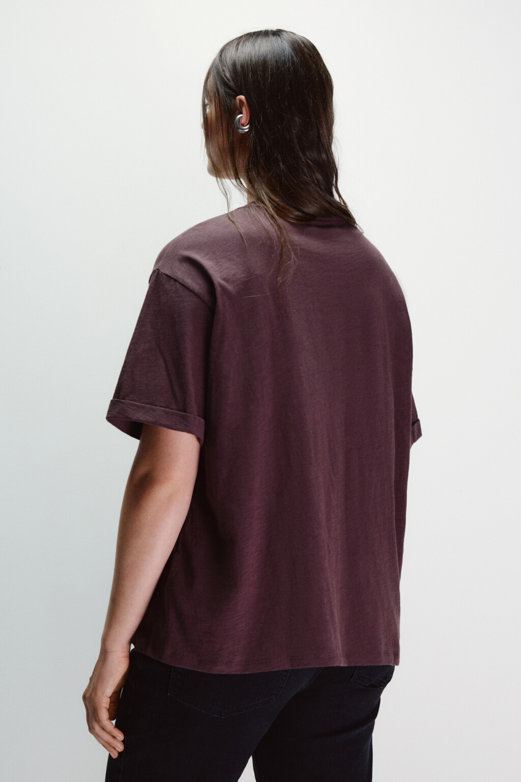 Футболка из тонкого трикотажа - цвет фиолетовый - 3