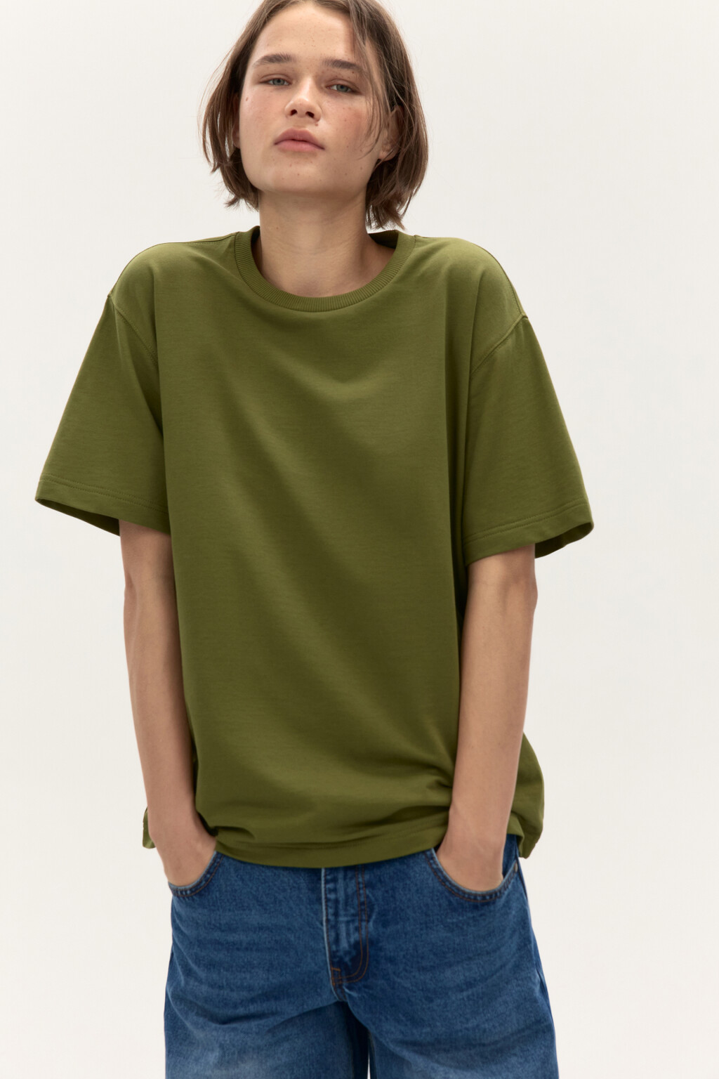 Футболка из плотного трикотажа - цвет зеленый - 1