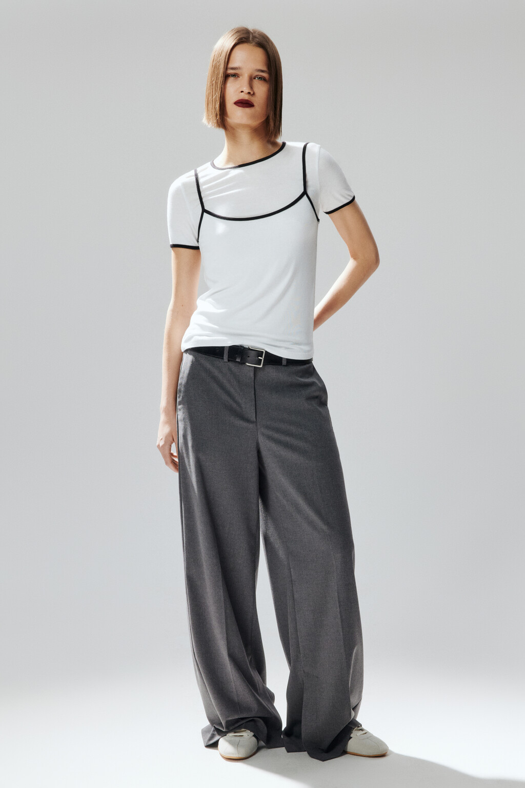 Футболка с имитацией майки - цвет белый - 6