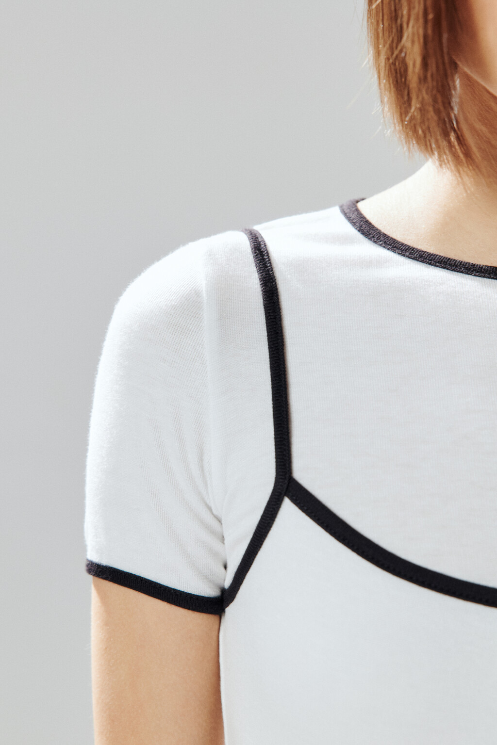 Футболка с имитацией майки - цвет белый - 7