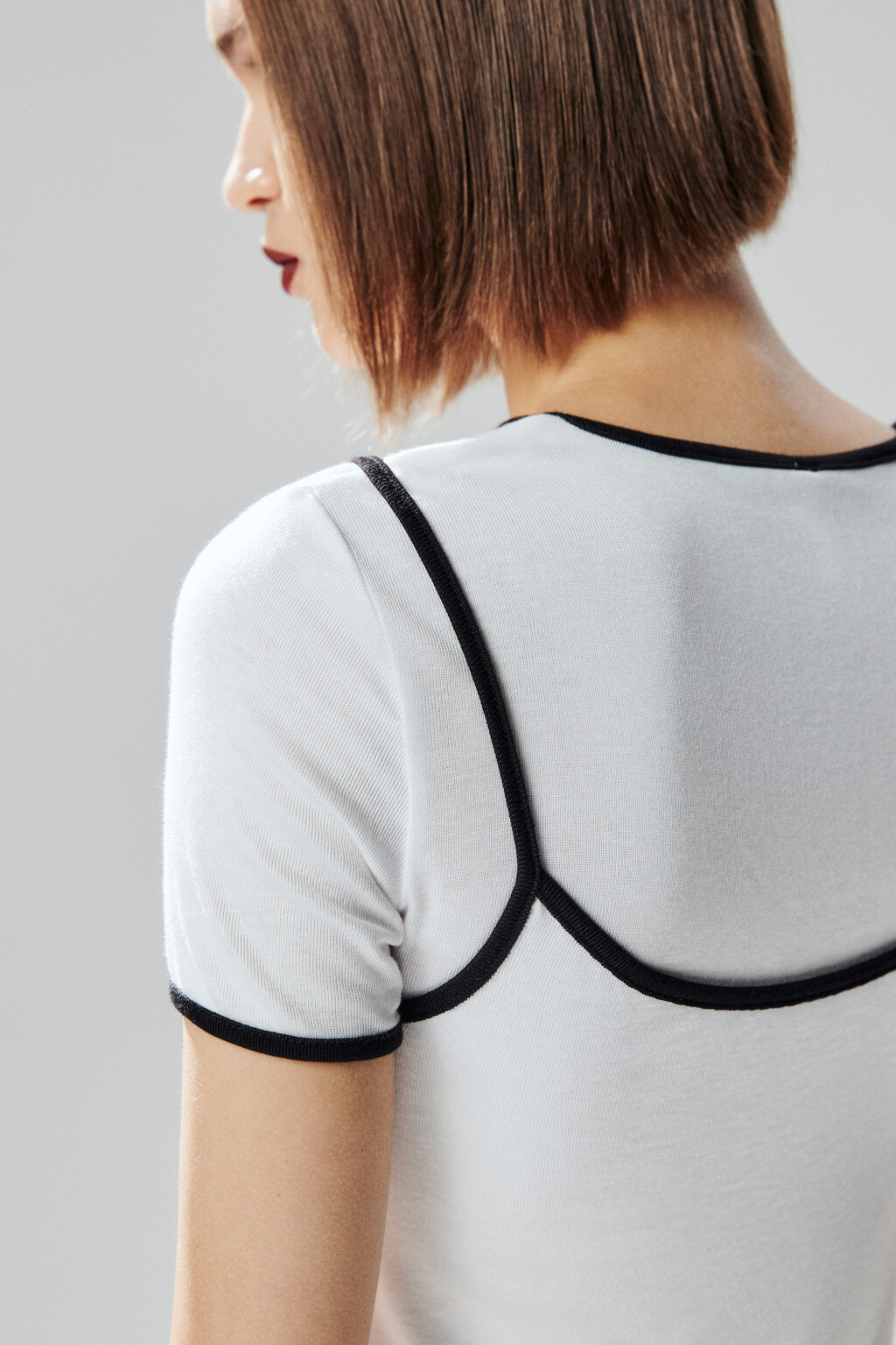 Футболка с имитацией майки - цвет белый - 8