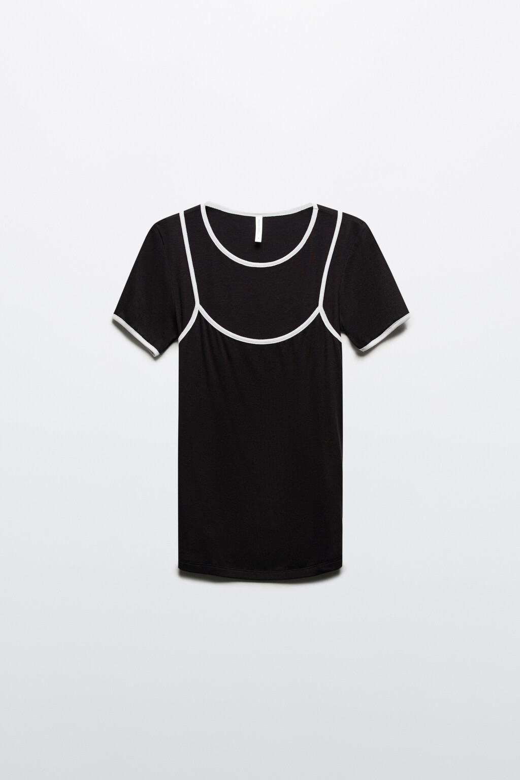 Футболка с имитацией майки - цвет черный - 10