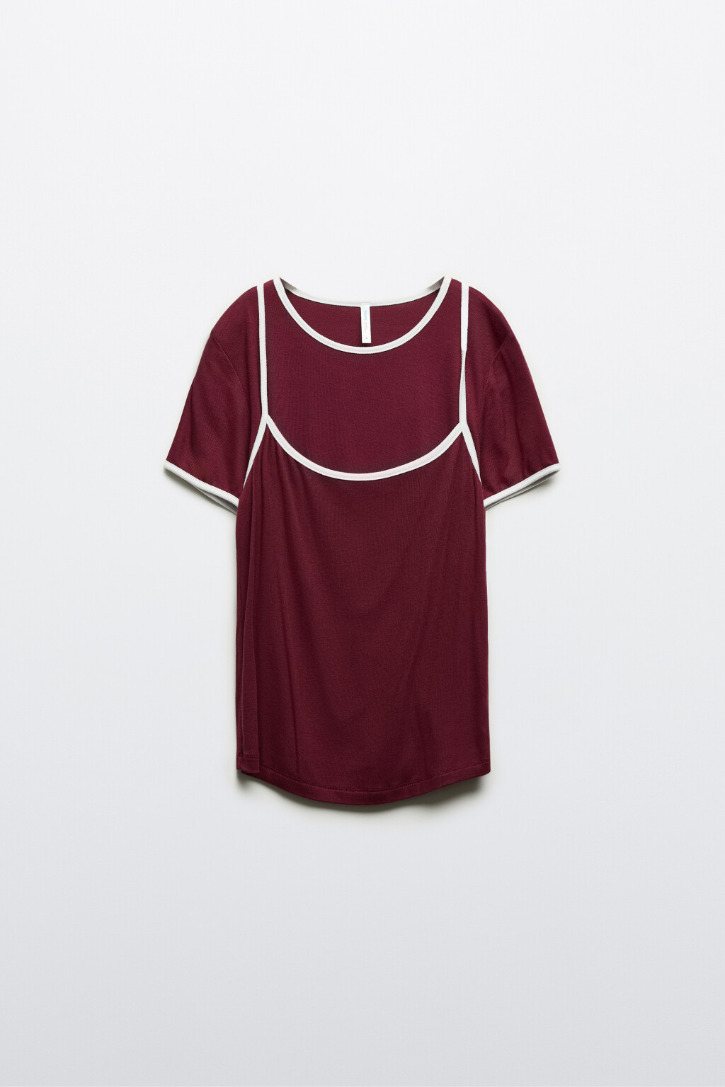 Футболка с имитацией майки - цвет бордовый - 7