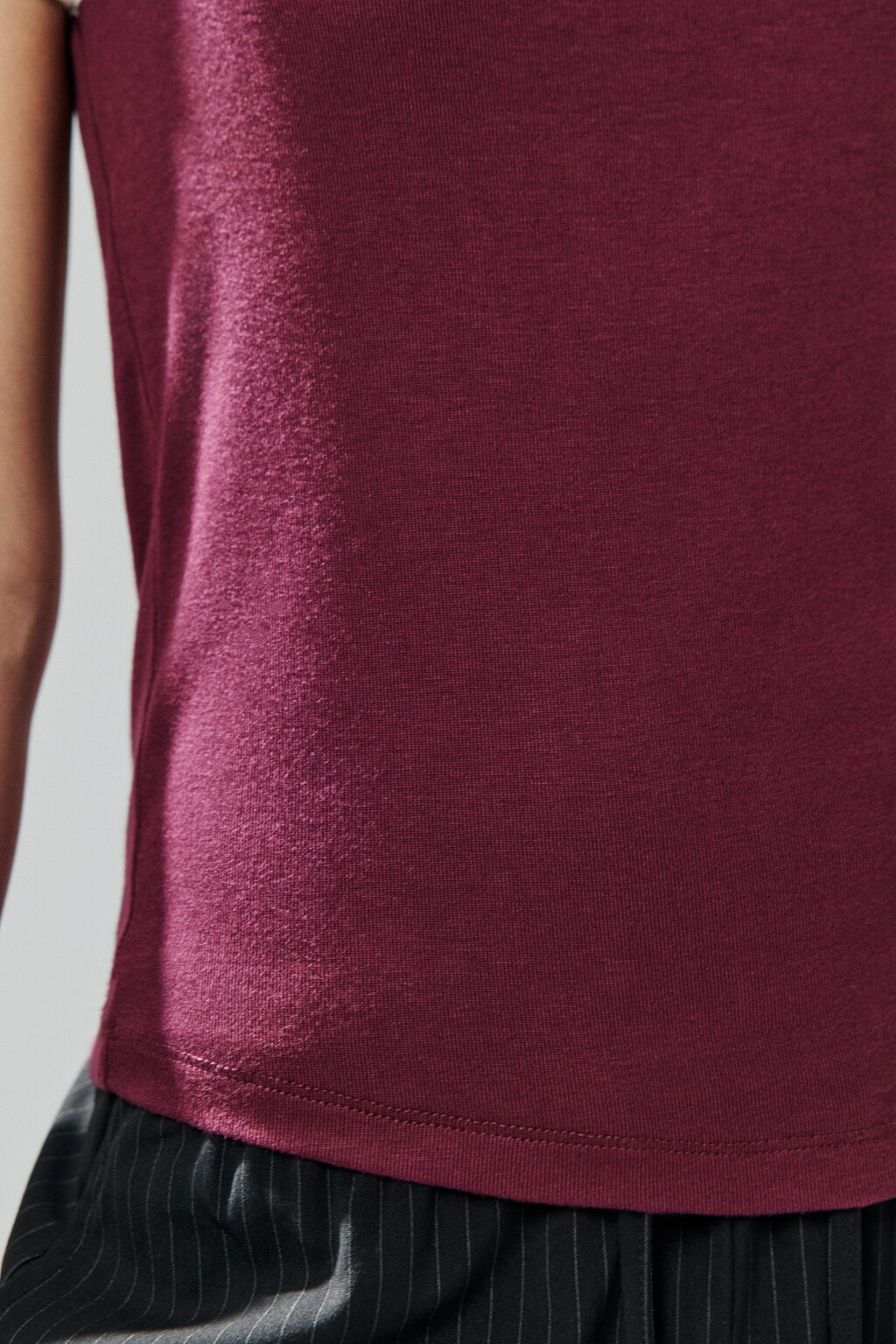 Футболка с имитацией майки - цвет бордовый - 6