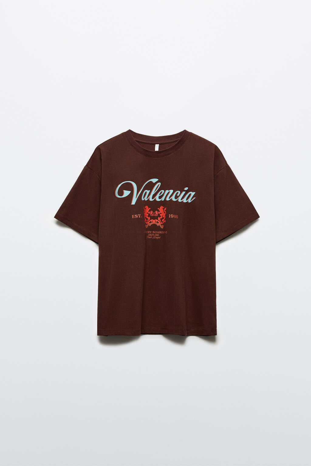 Футболка oversize с принтом - цвет коричневый - 7