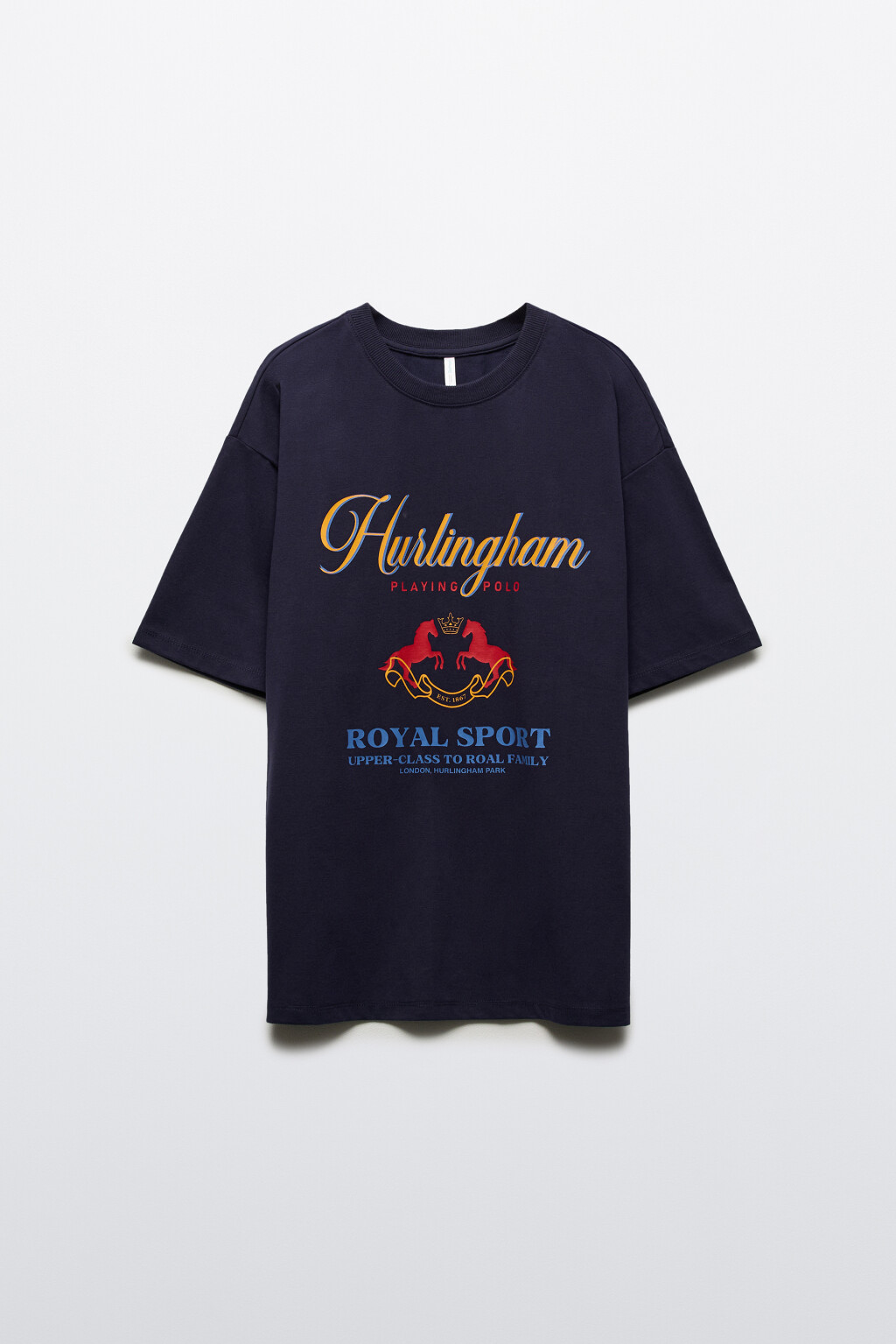 Футболка oversize с принтом - цвет синий - 7