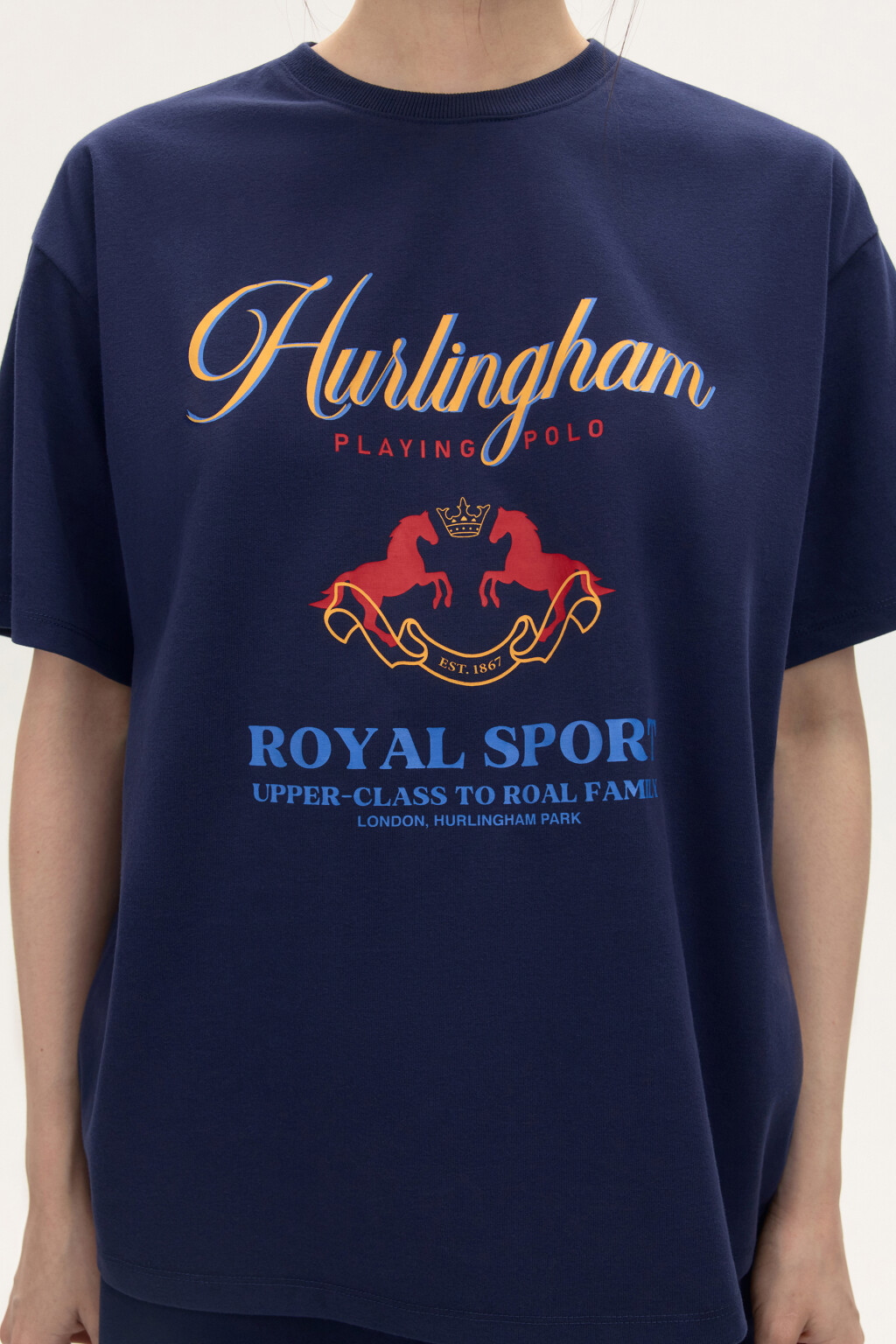 Футболка oversize с принтом - цвет синий - 5