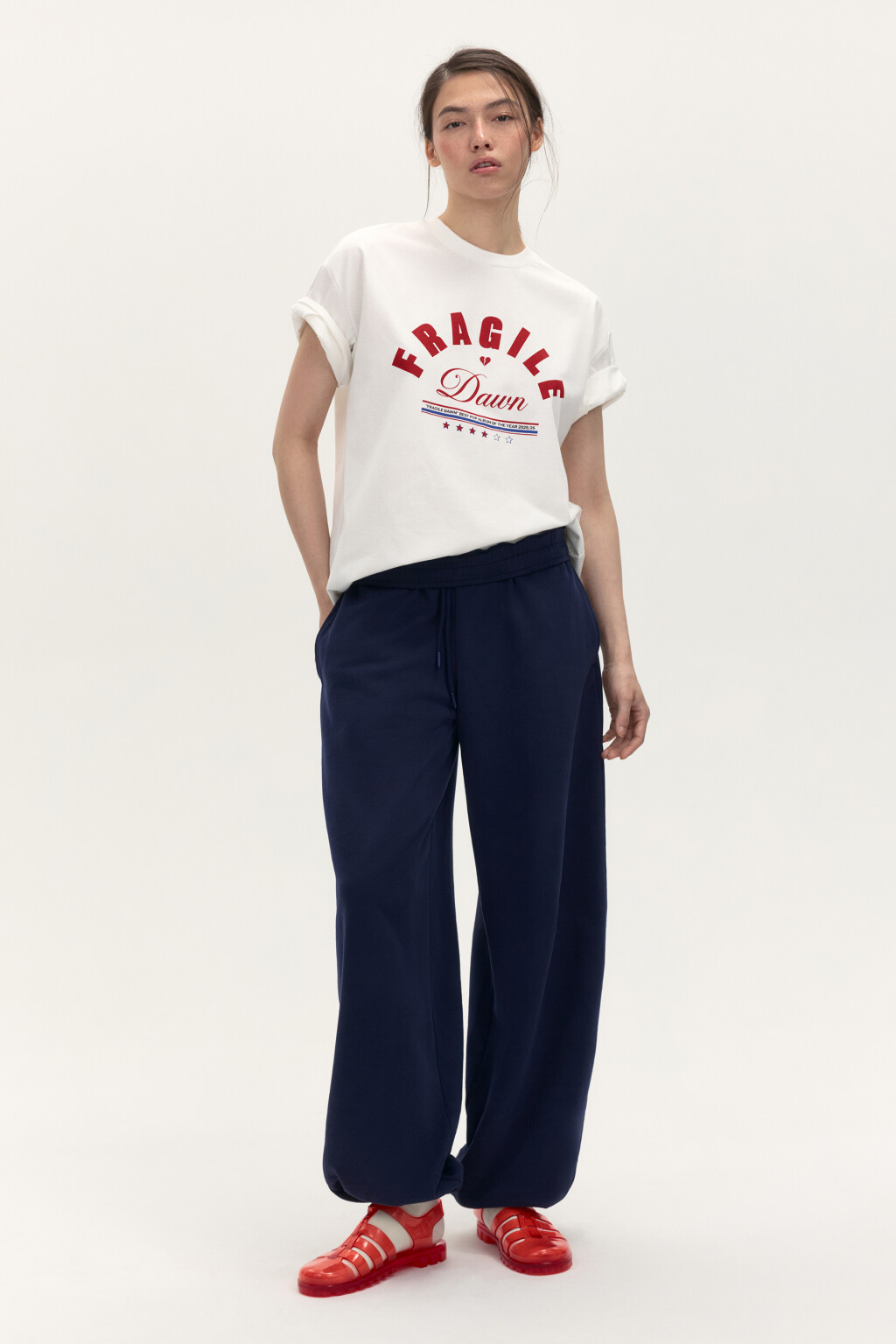 Футболка oversize с принтом - цвет белый - 5