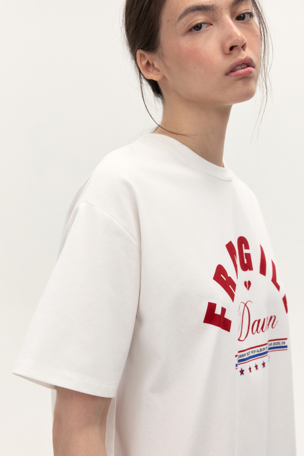 Футболка oversize с принтом - цвет белый - 7