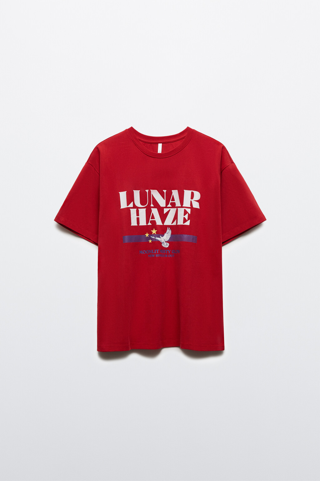 Футболка oversize с принтом - цвет красный - 8