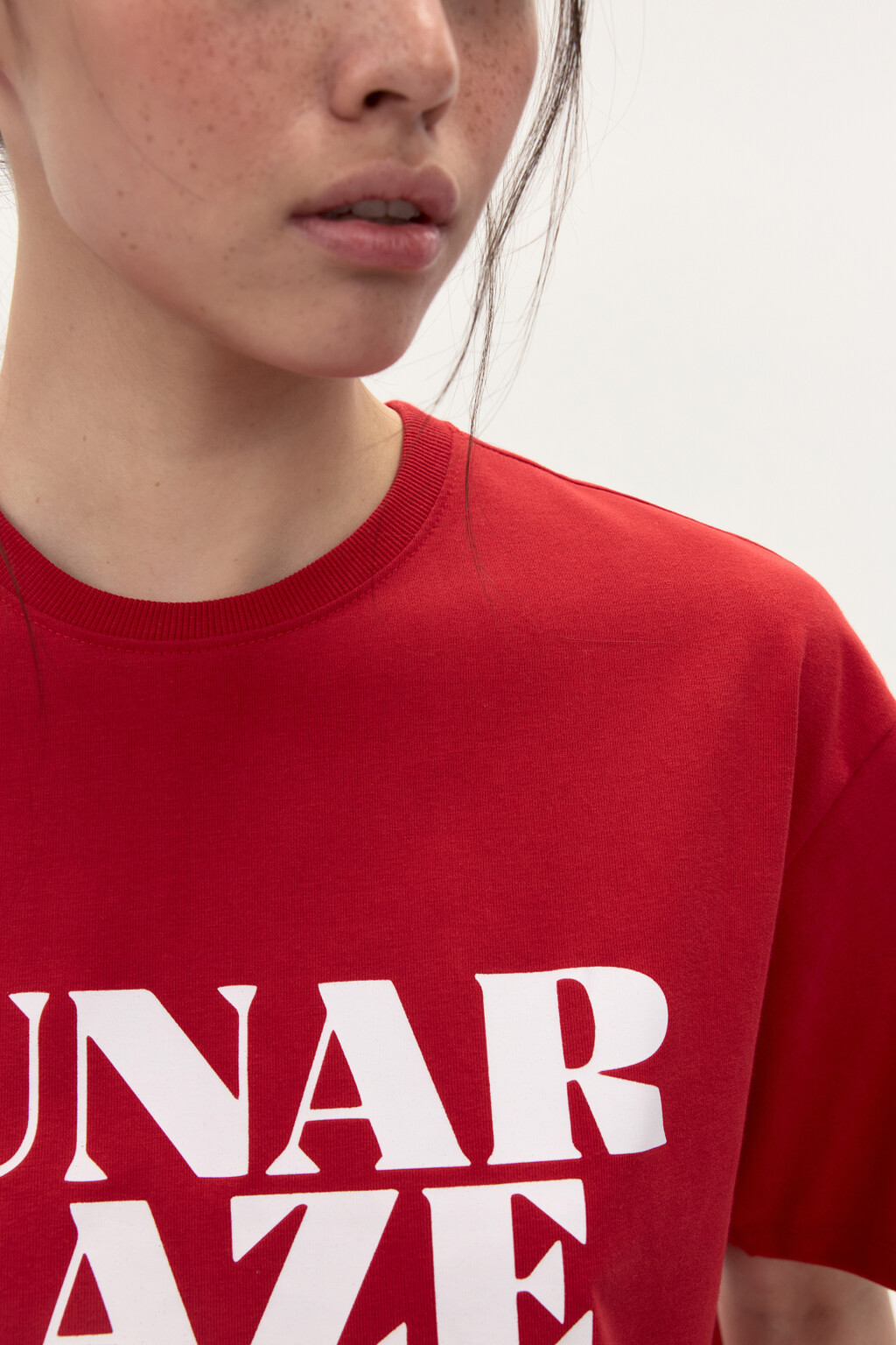 Футболка oversize с принтом - цвет красный - 7