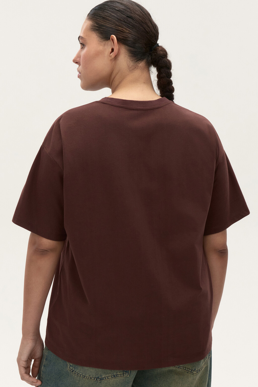 Футболка oversize с принтом - цвет коричневый - 4