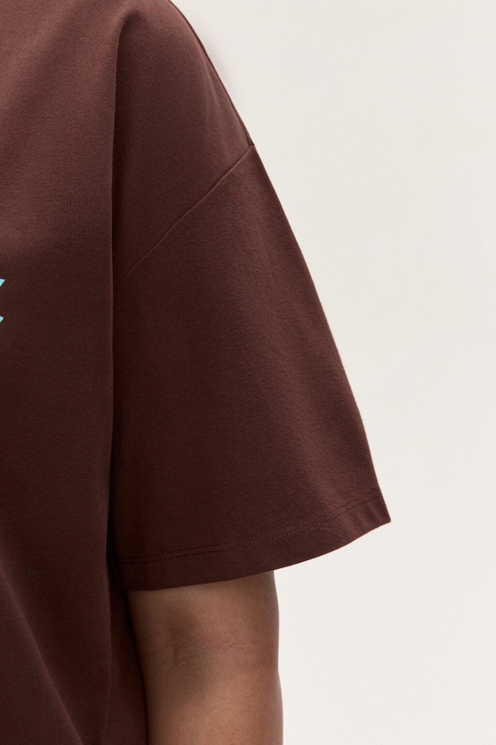 Футболка oversize с принтом - цвет коричневый - 7
