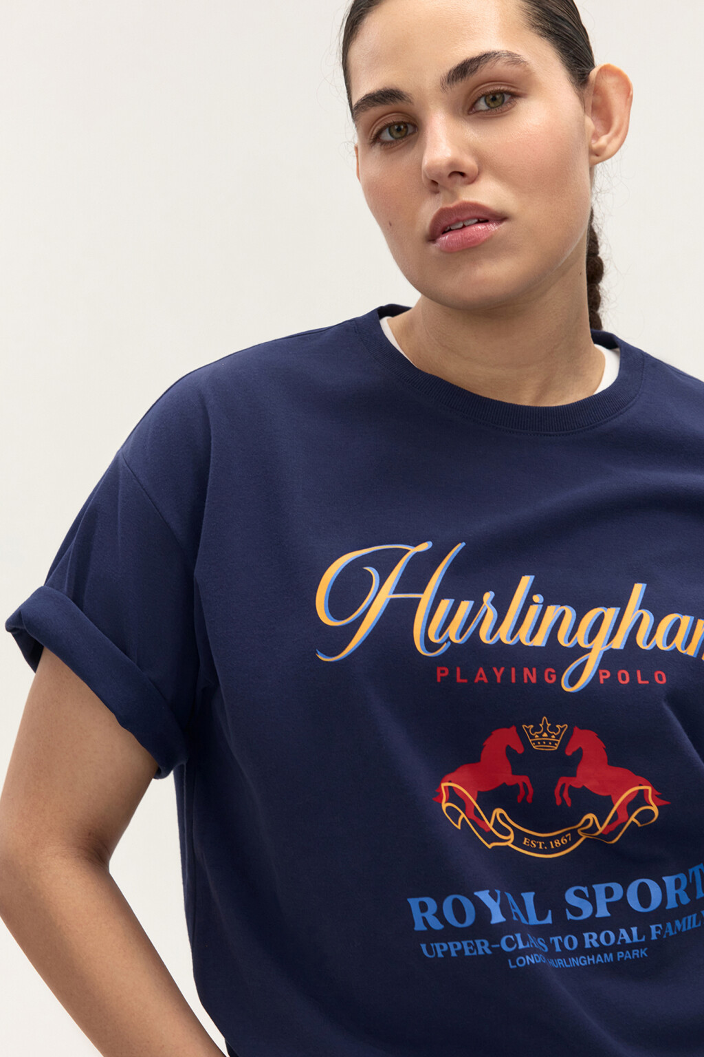 Футболка oversize с принтом - цвет синий - 2