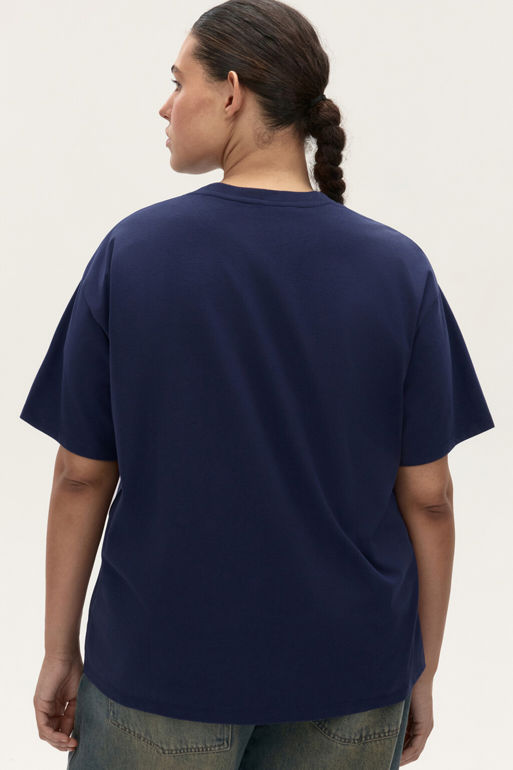 Футболка oversize с принтом - цвет синий - 4