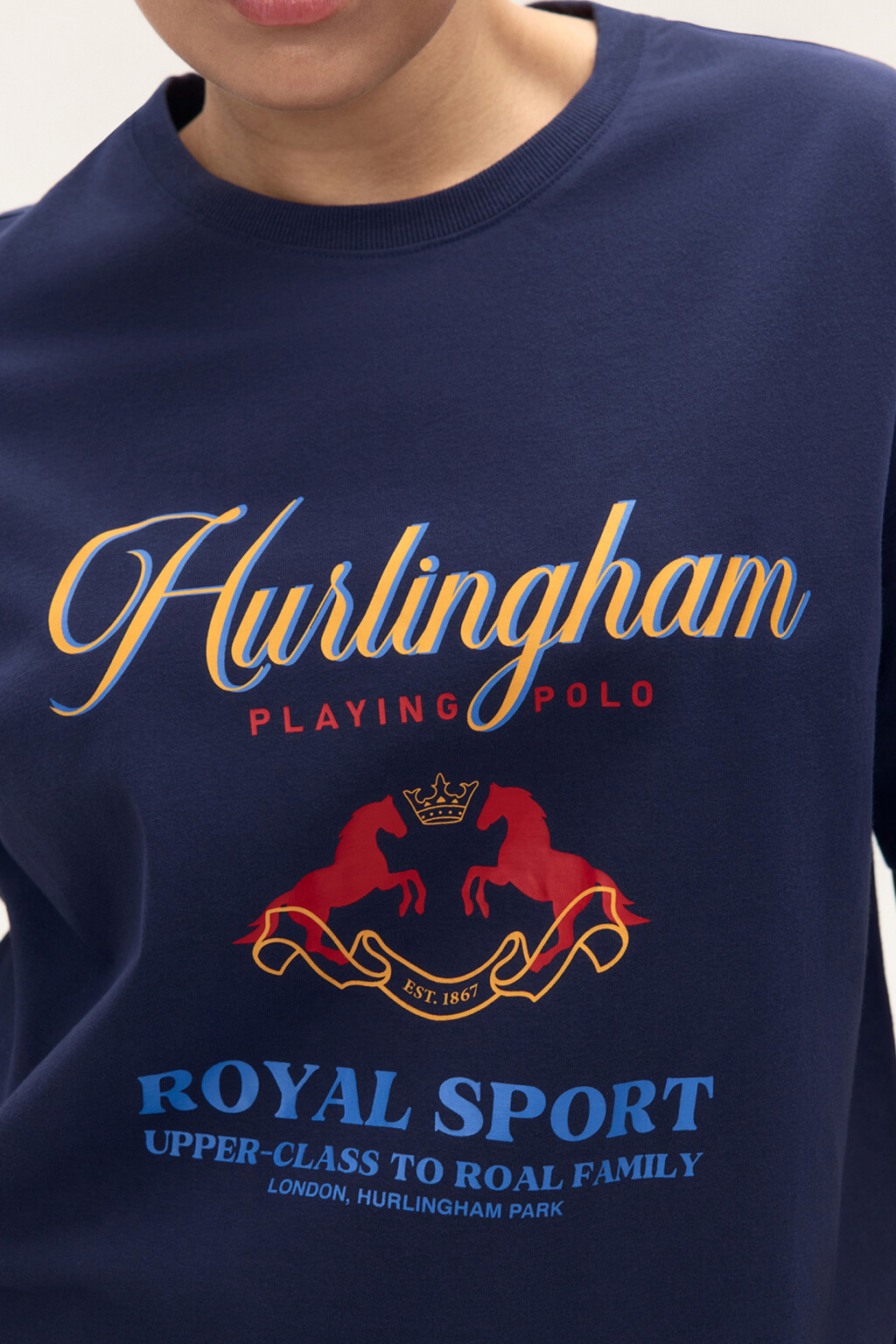 Футболка oversize с принтом - цвет синий - 6