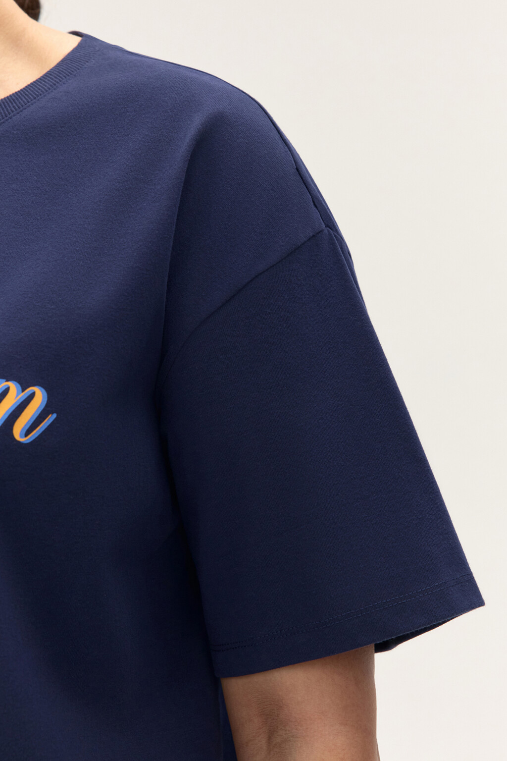 Футболка oversize с принтом - цвет синий - 7