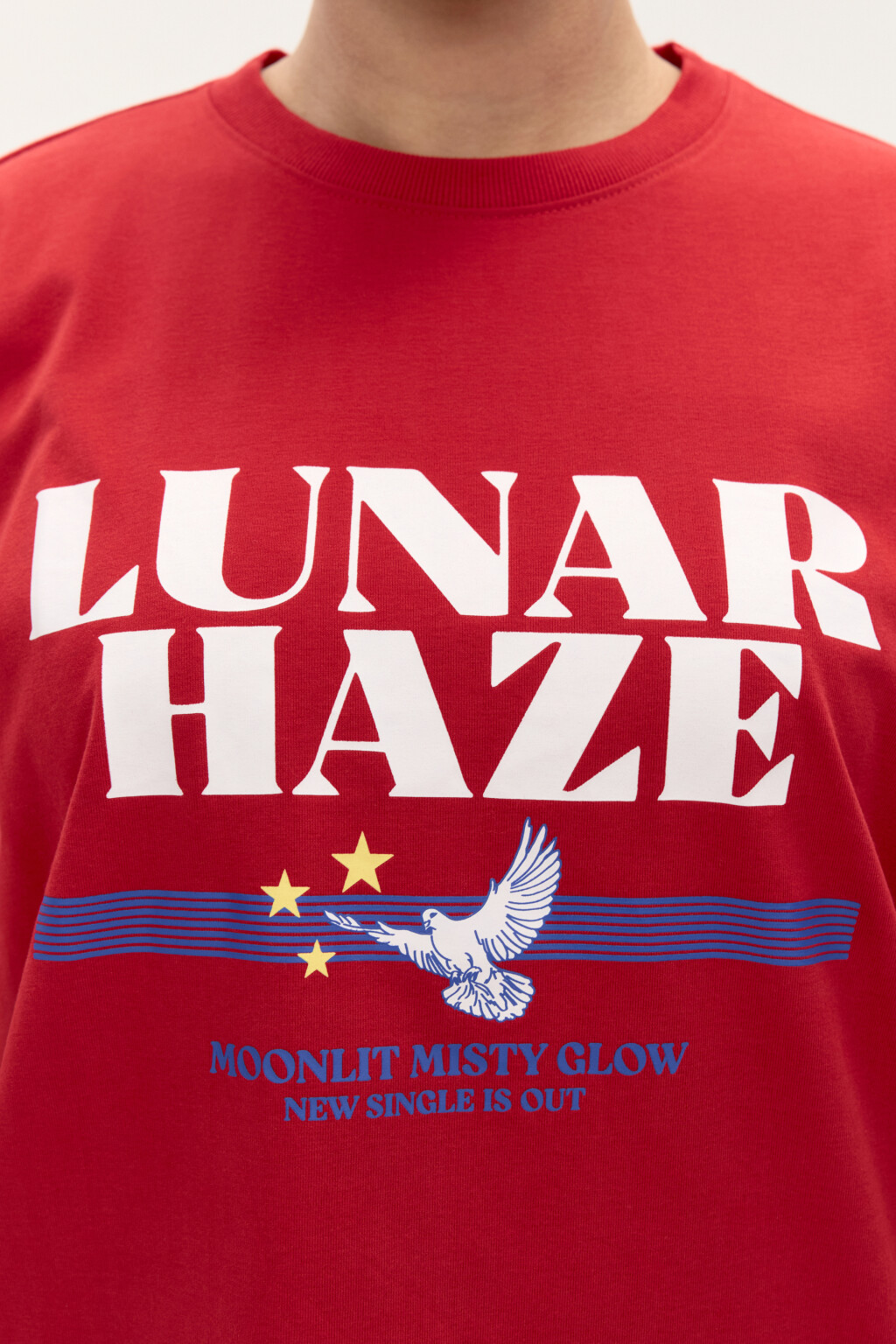 Футболка oversize с принтом - цвет красный - 6