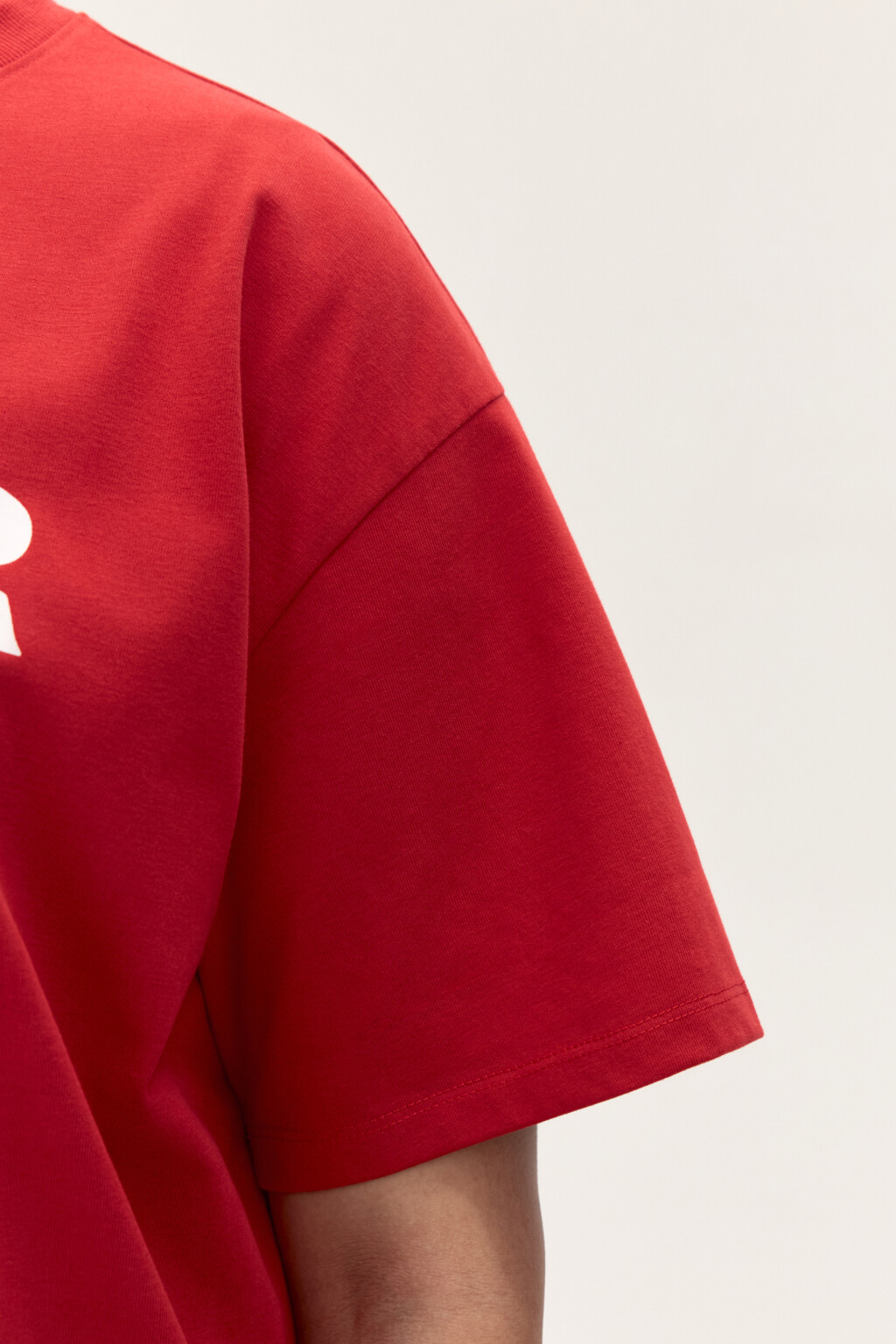 Футболка oversize с принтом - цвет красный - 7