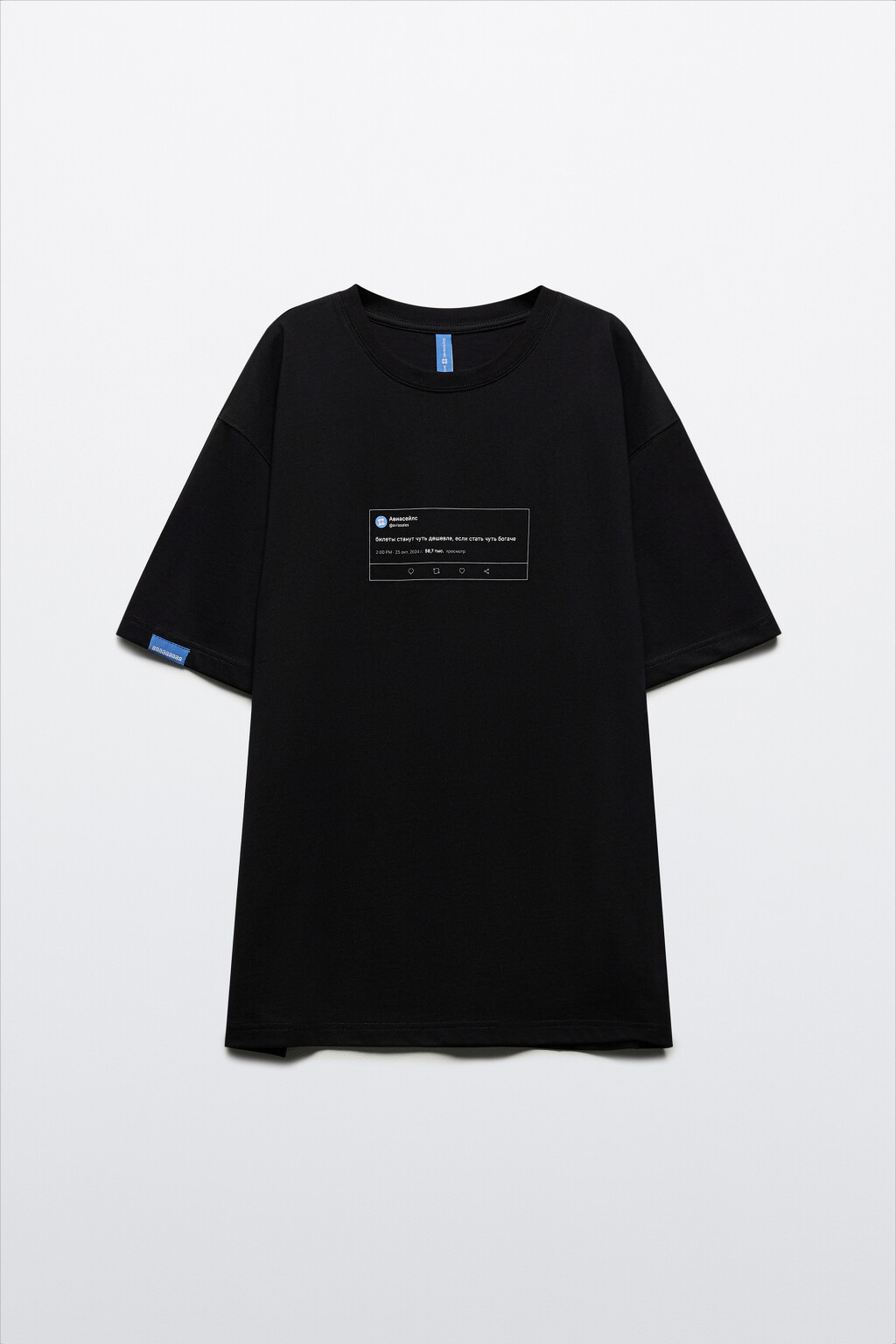 Футболка унисекс с надписью - цвет черный - 10